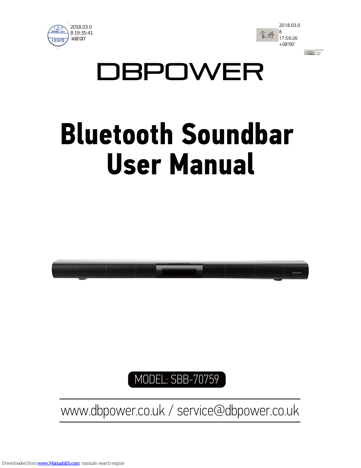 DBPOWER SBB-70759, SBB-55210 User Manual