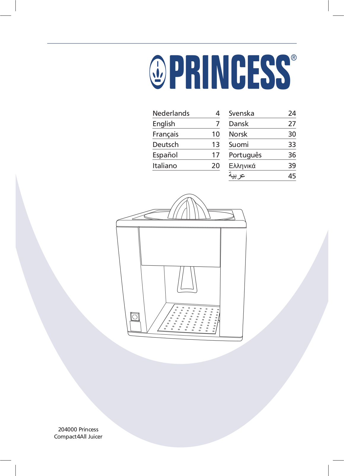 Princess 204000 User Manual