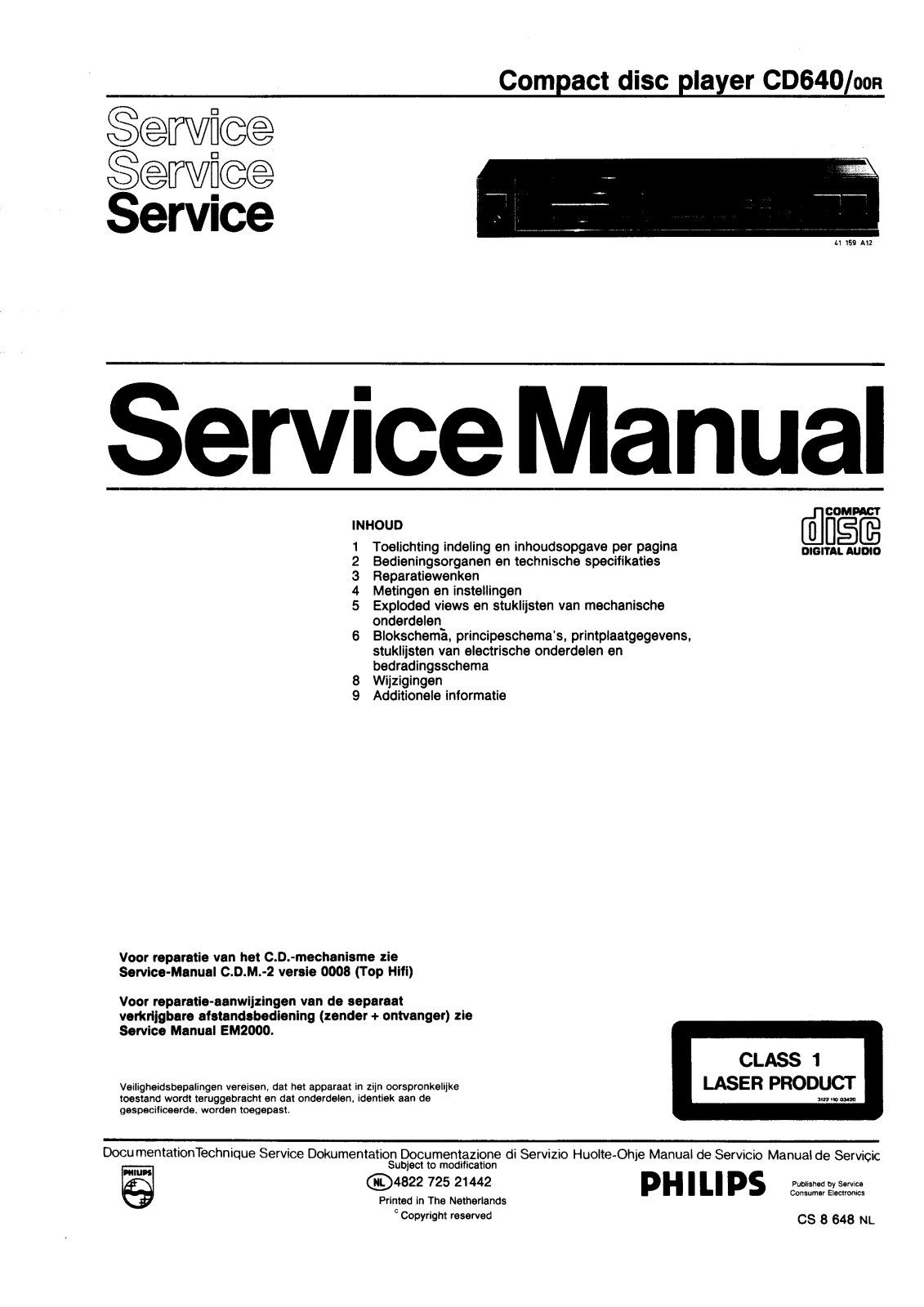 Philips CD-640 Service manual