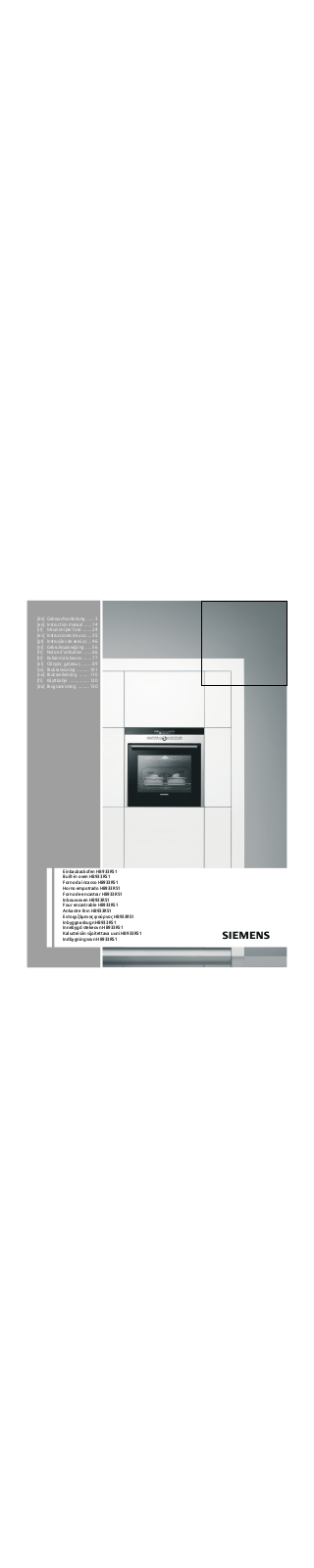 SIEMENS HB933R50 User Manual
