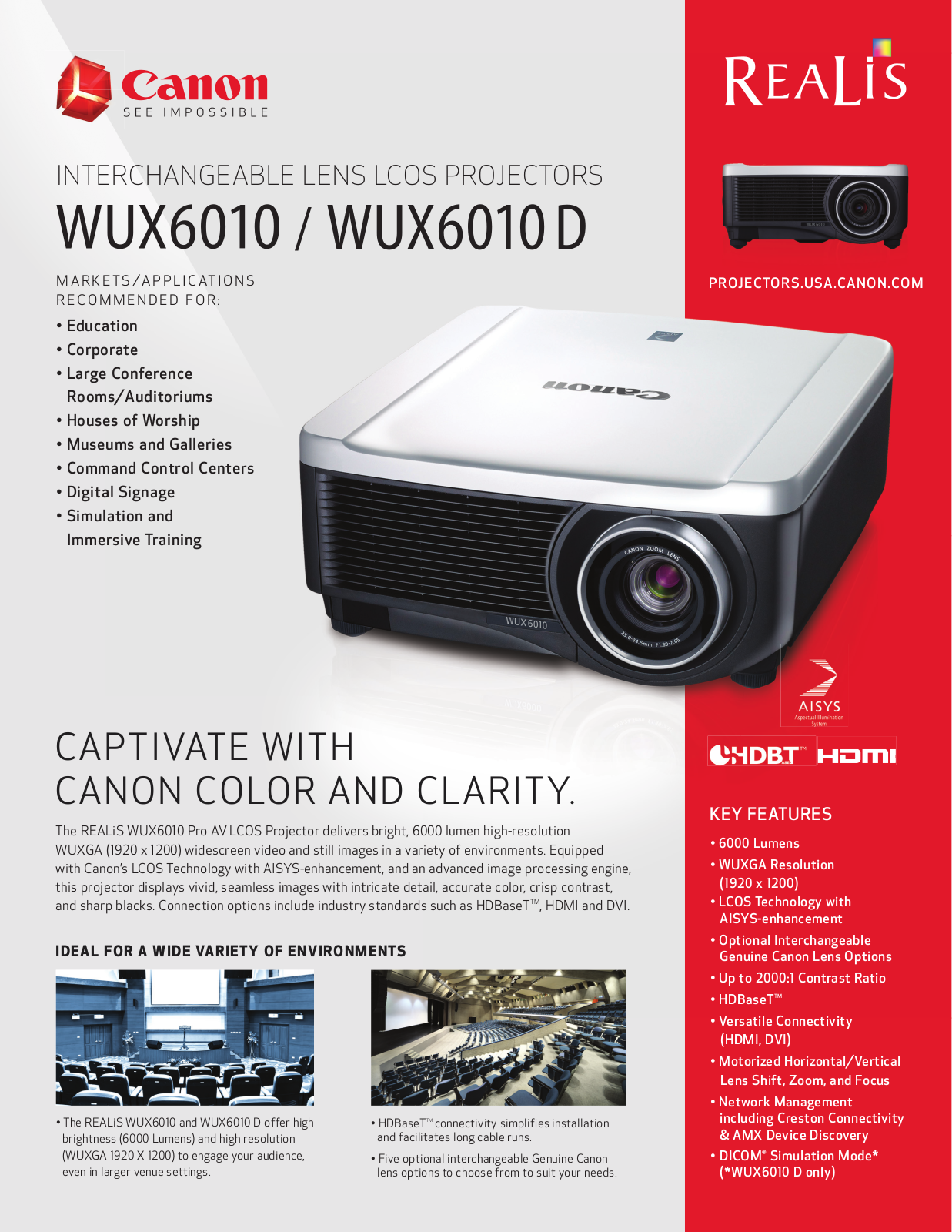 Canon WUX6010, WUX6010 D Product Sheet