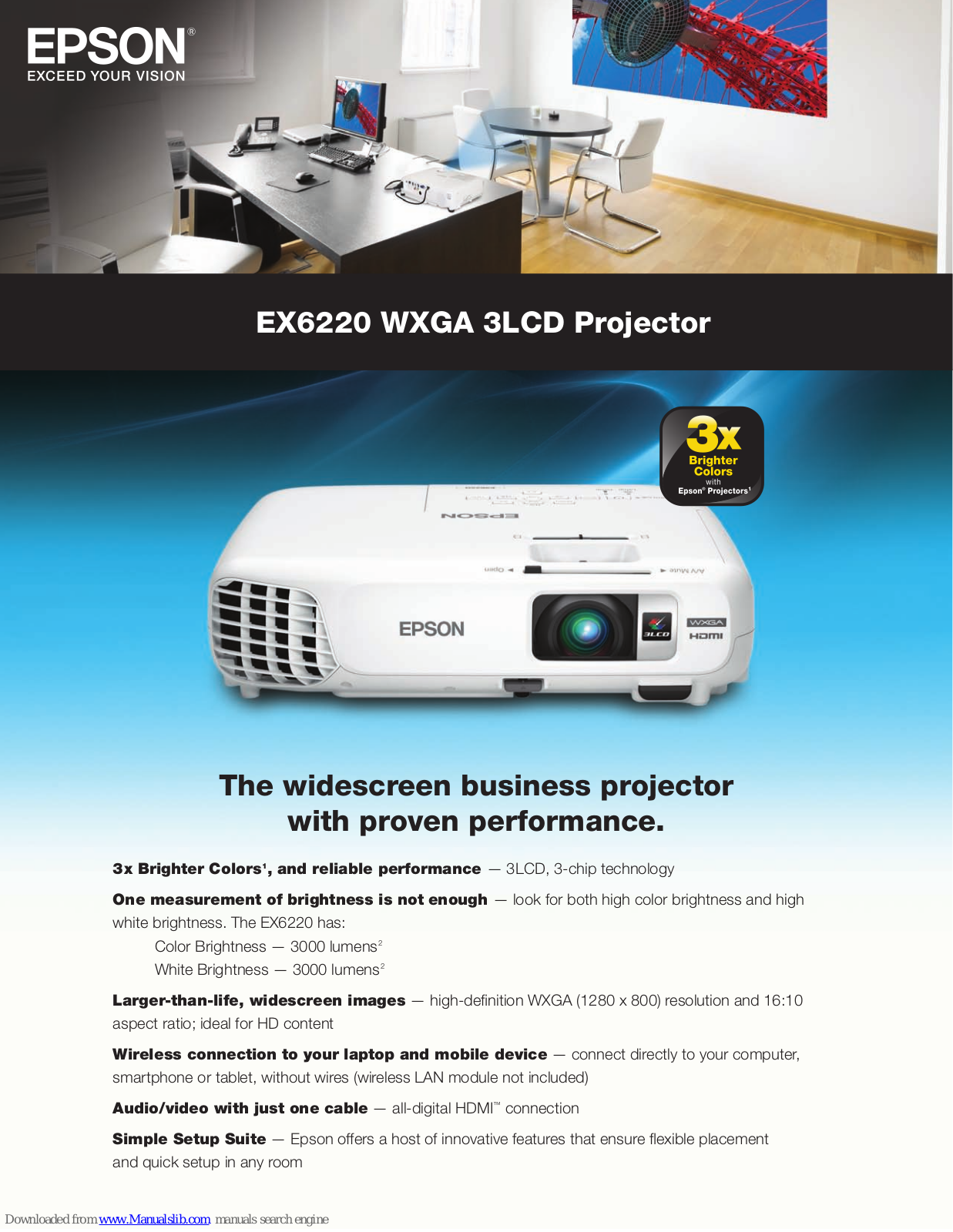 Epson EX6220 WXGA Brochure & Specs