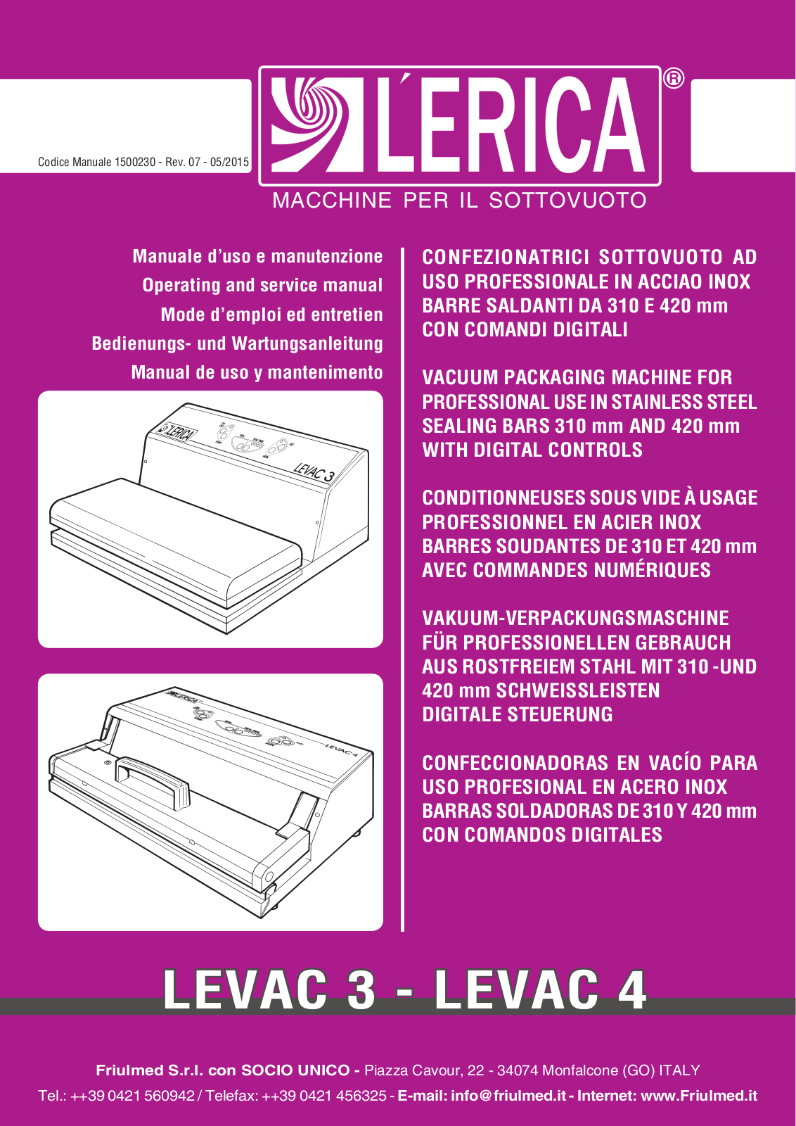 LERICA LEVAC 3, LEVAC 4 Operating And Service Manual