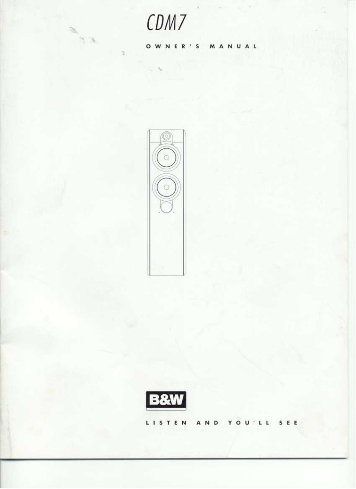 Bowers and Wilkins CDM-7 Owners manual