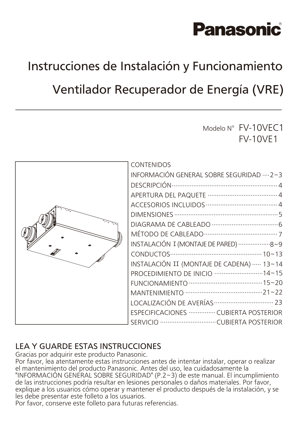 Panasonic FV-10VEC1, fv-10ve1, FV-10VEC1 Sp installation