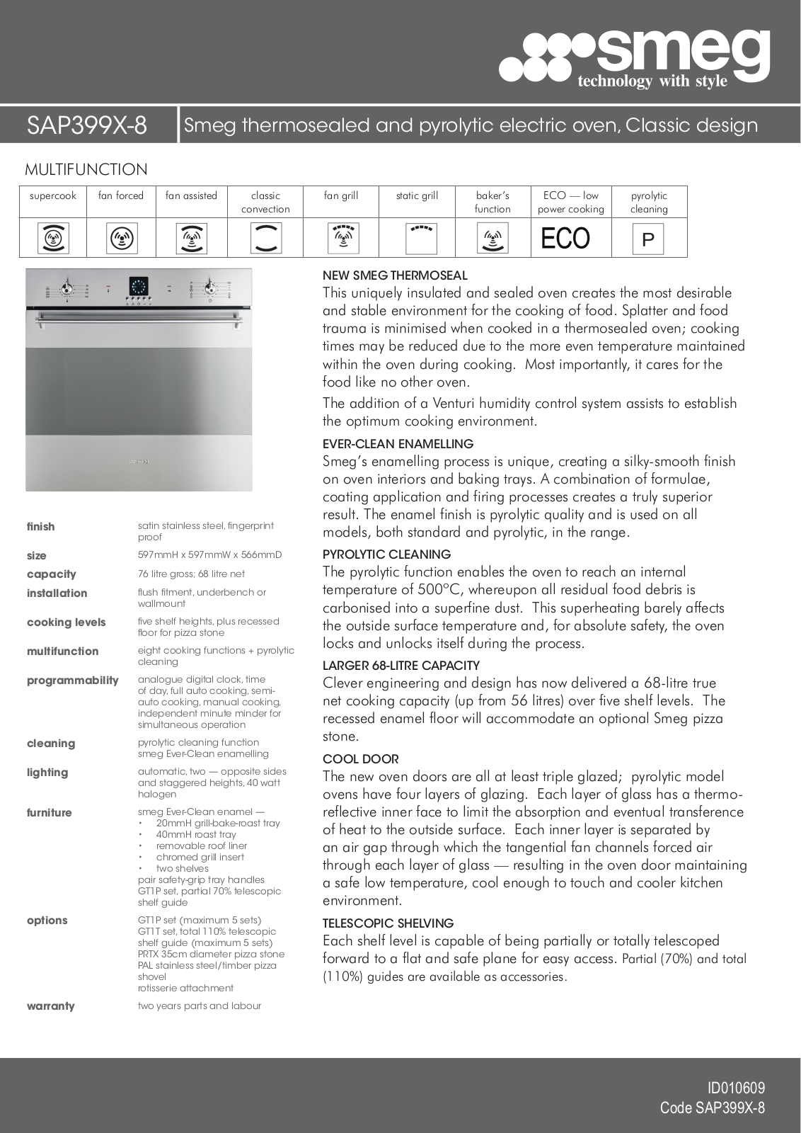 Smeg SAP399X8 User Manual