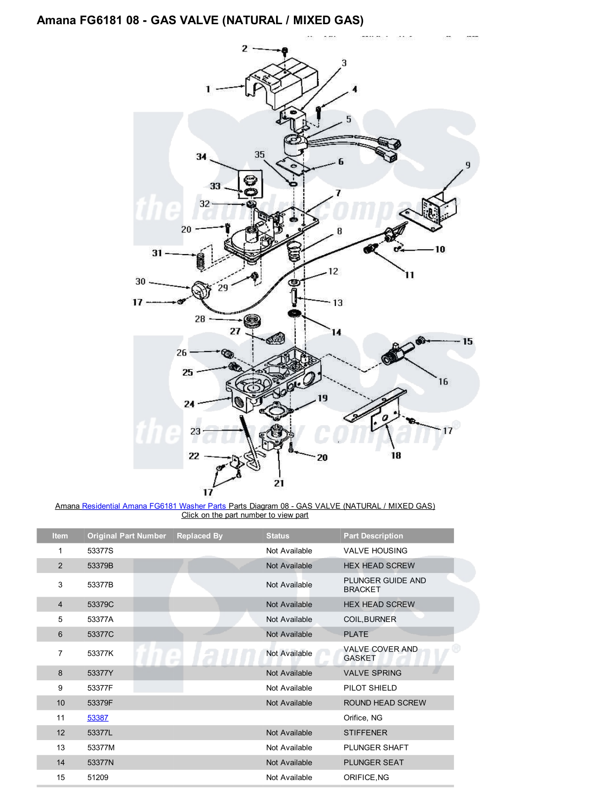 Amana FG6181 Parts Diagram