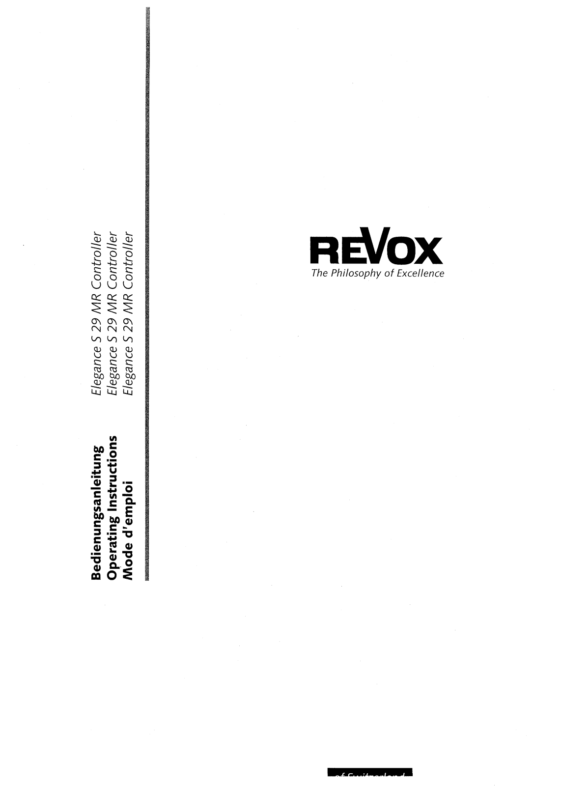 Revox S-29 Owners manual