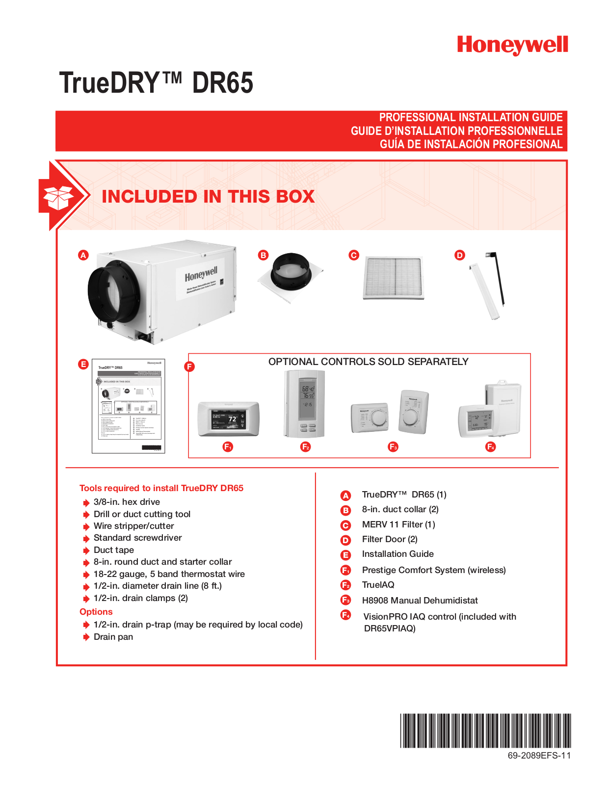 Honeywell DR65 User Manual