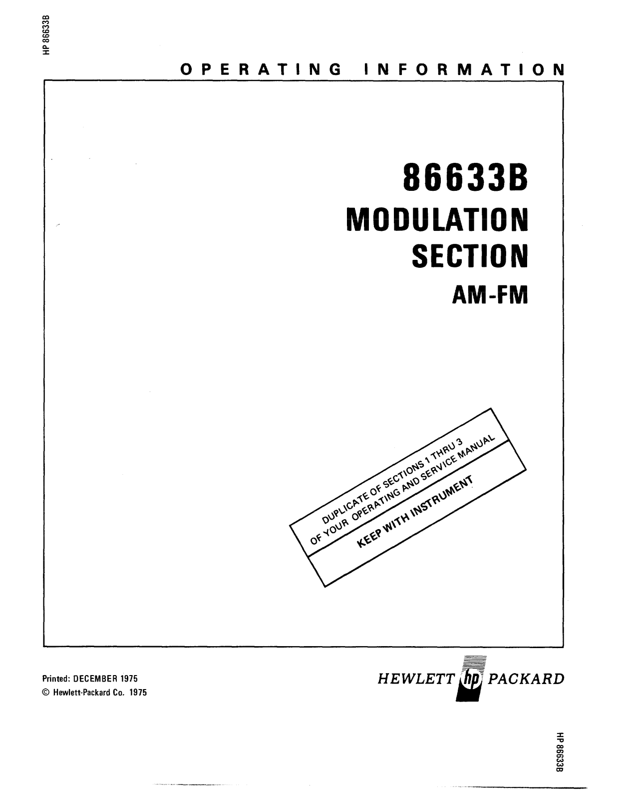 Agilent 86633B Specifications Sheet - ManualMachine.com