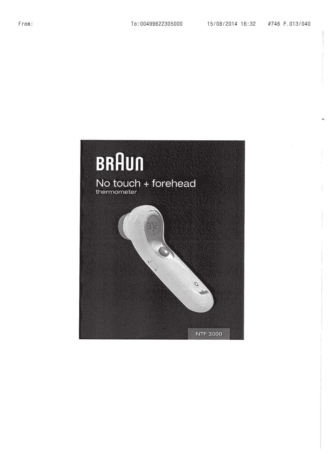 Braun NTF 3000 User guide