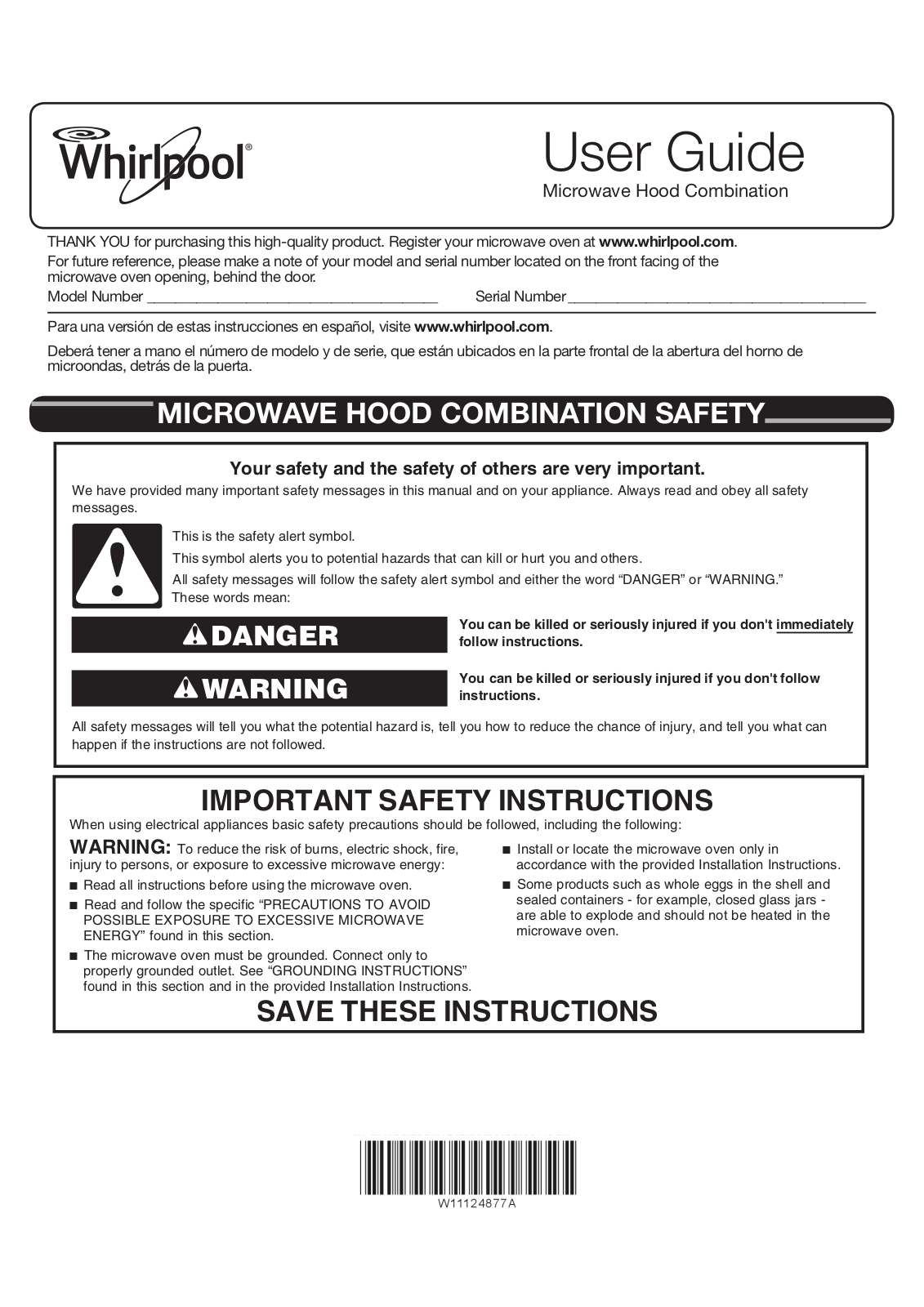 Whirlpool Microwave Development C55011Y1 User Manual