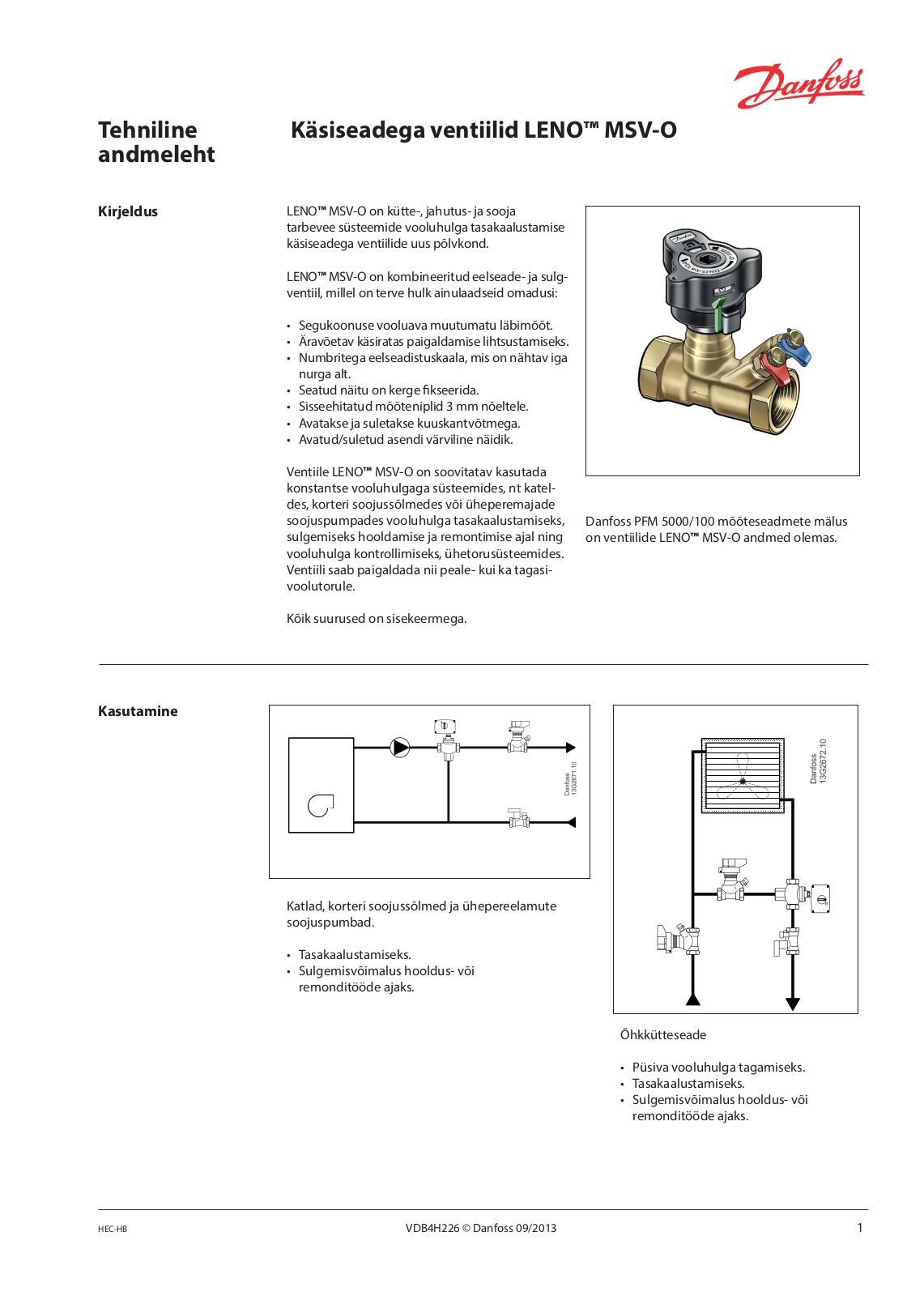 Danfoss LENO MSV-O Data sheet