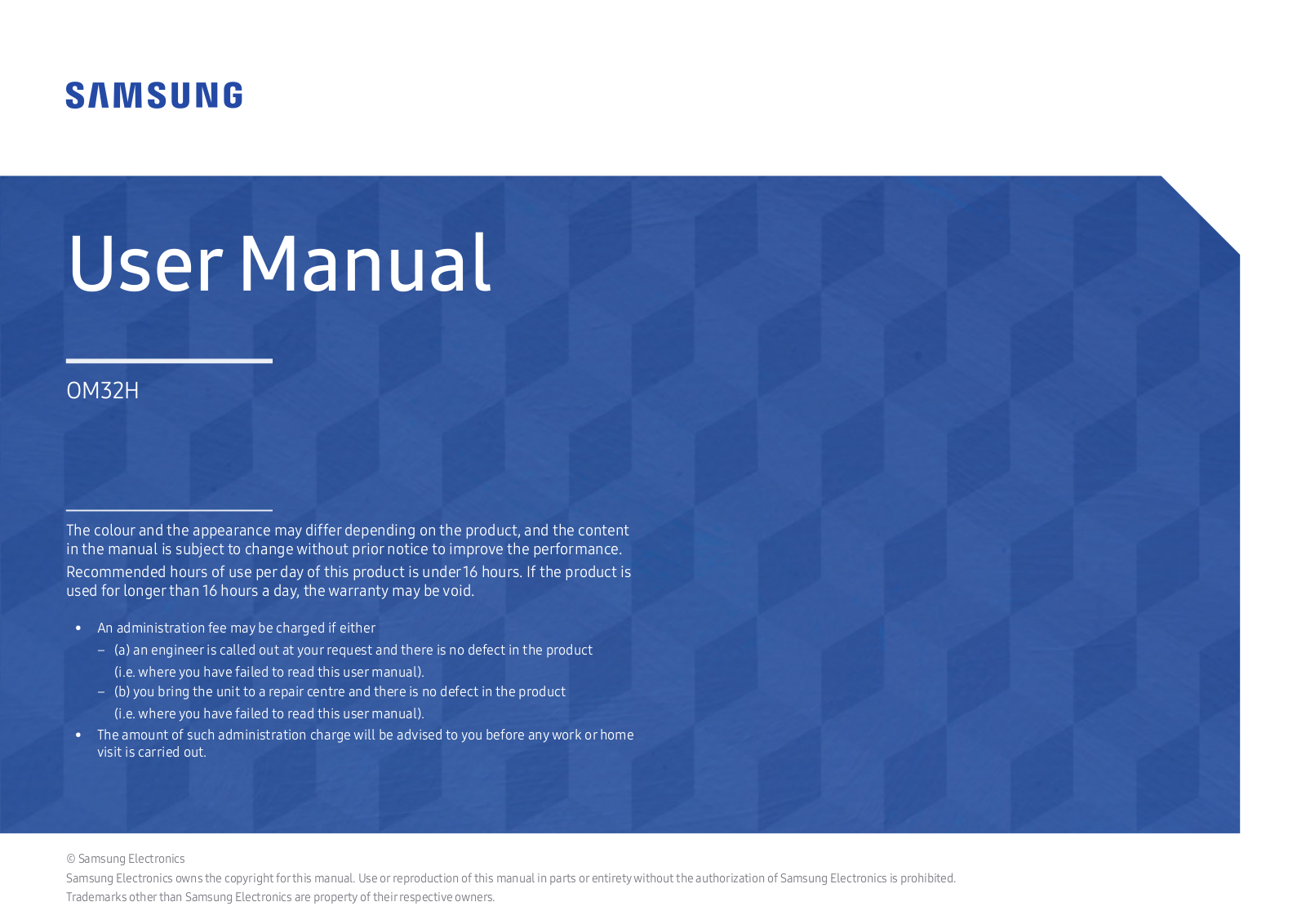 Samsung LH32OMHPWBC/EN User Manual