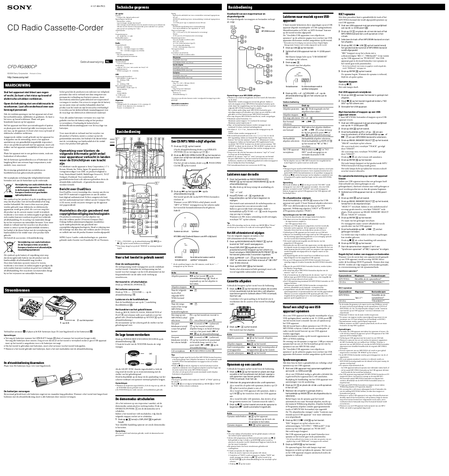 Sony CFD-RG880CP User Manual