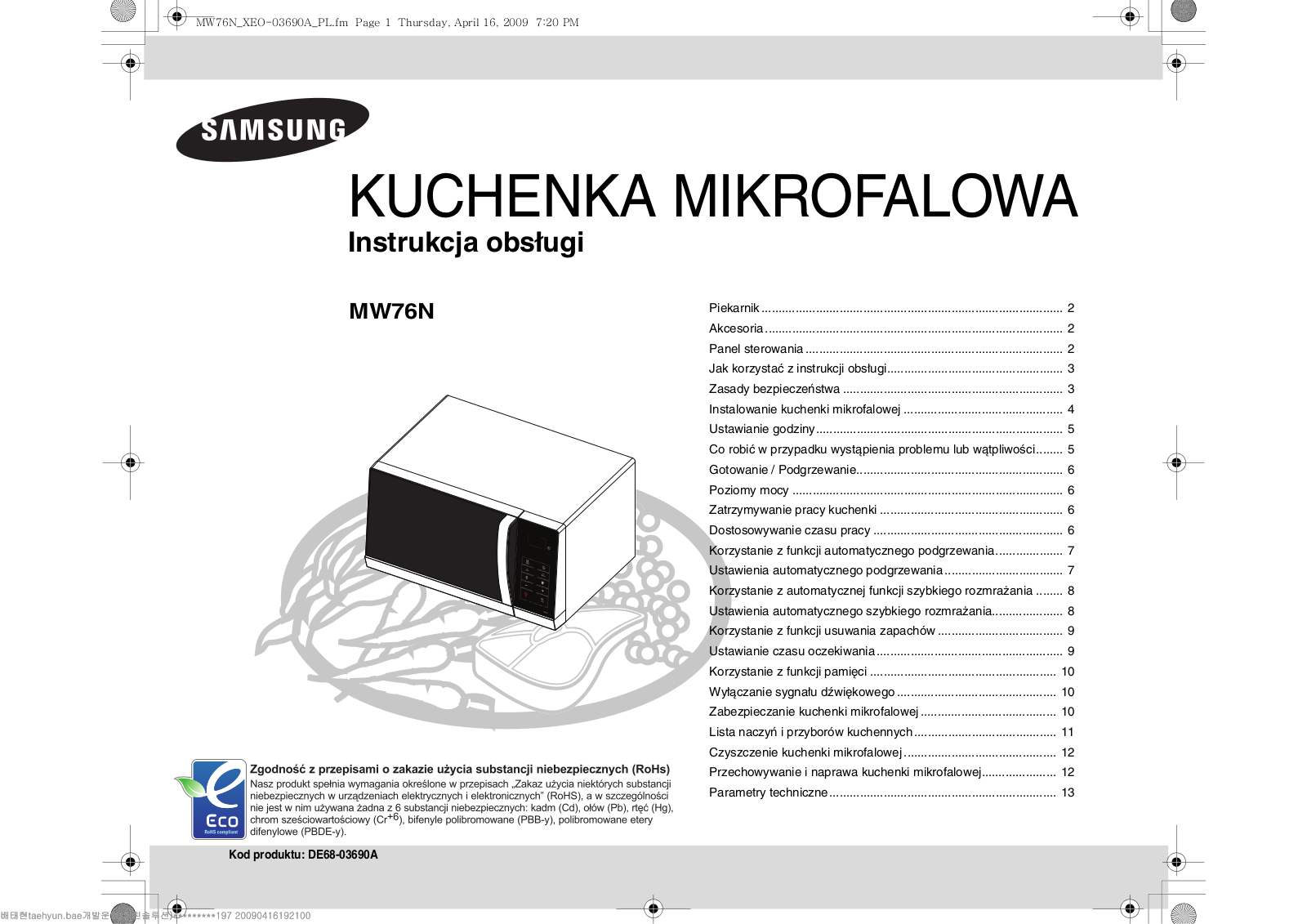 Samsung MW76N User Manual