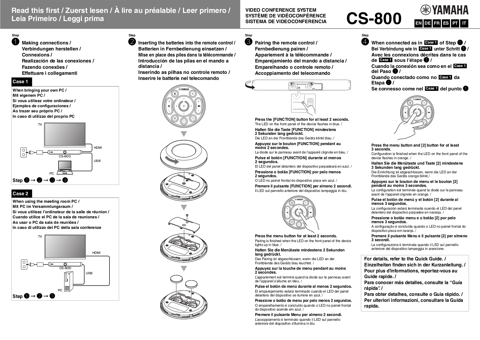 Yamaha CS-800 Read This First - ManualMachine.com