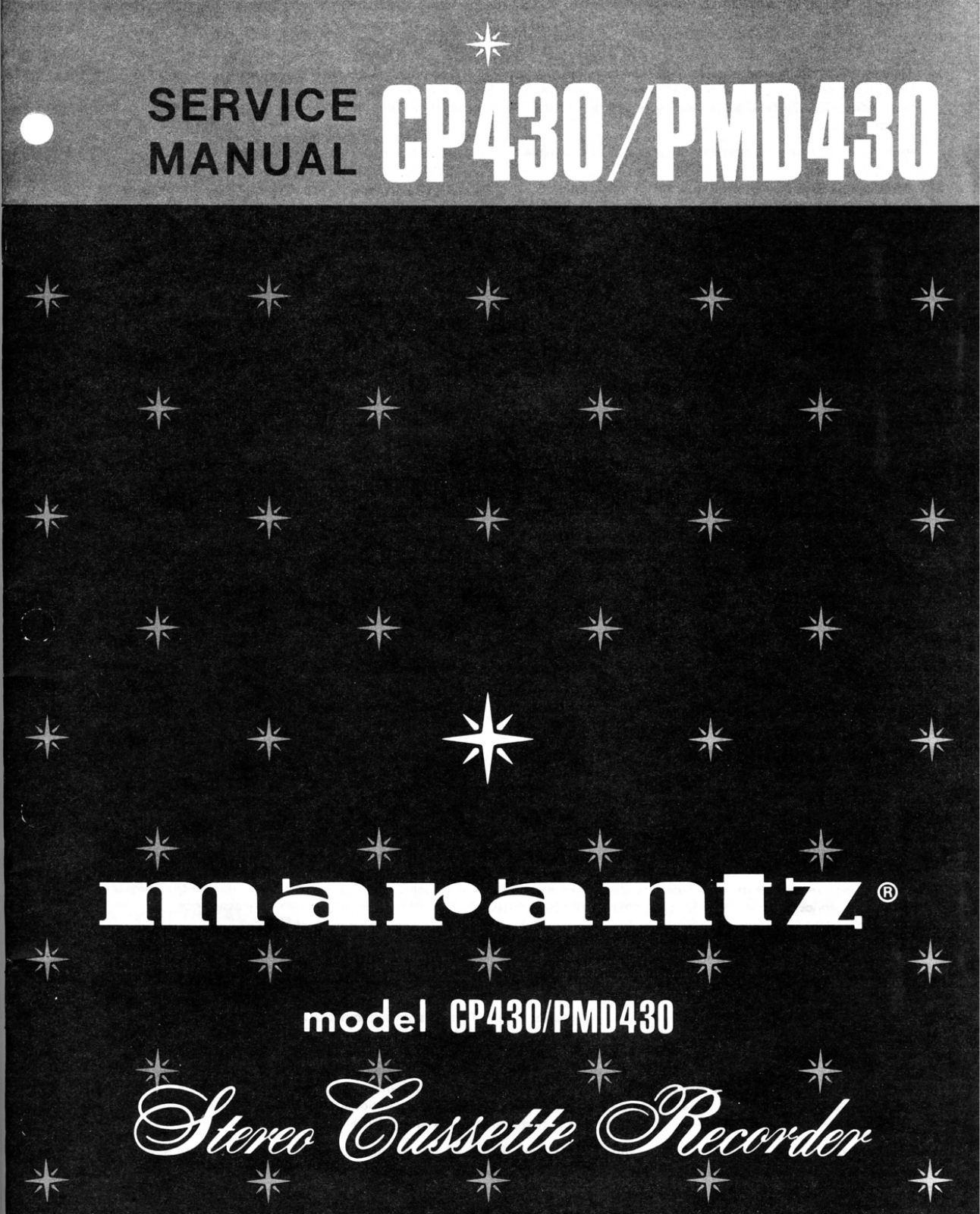 Marantz CP430, PMD430 SERVICE MANUAL