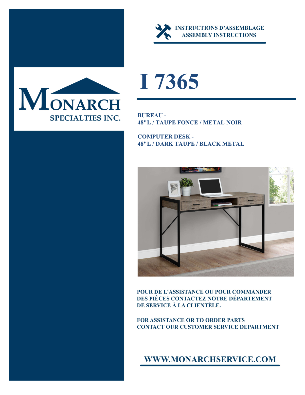 Monarch I7365 Assembly Guide