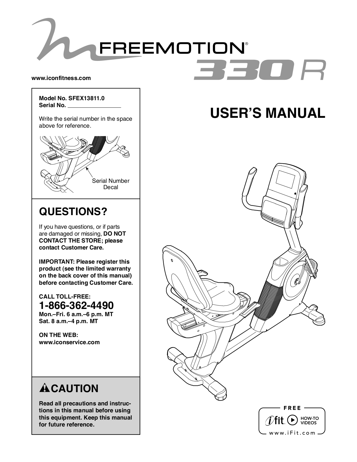 FreeMotion SFEX138110 Owner's Manual