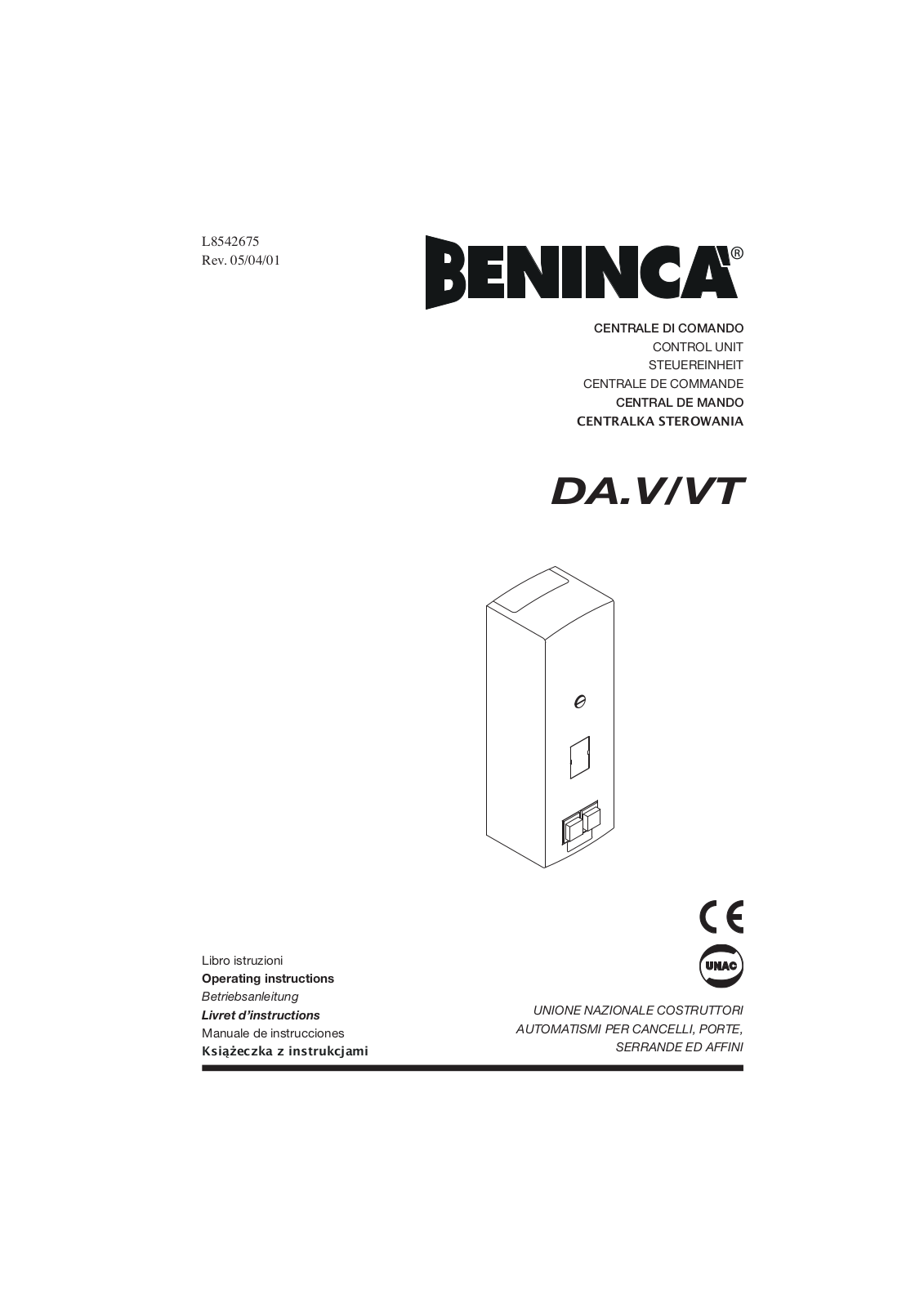 Beninca DAVT User Manual