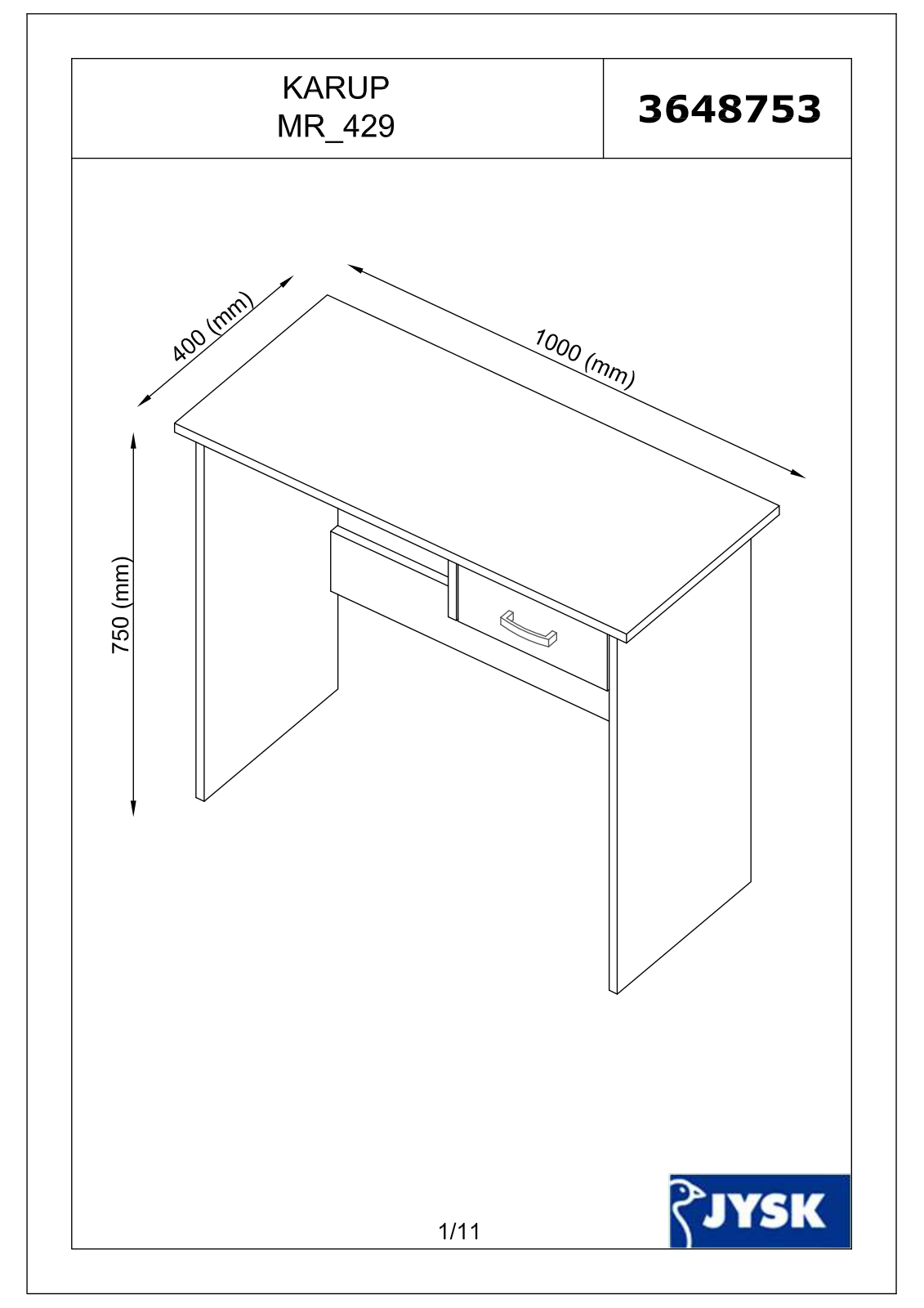 JYSK Karup User Manual