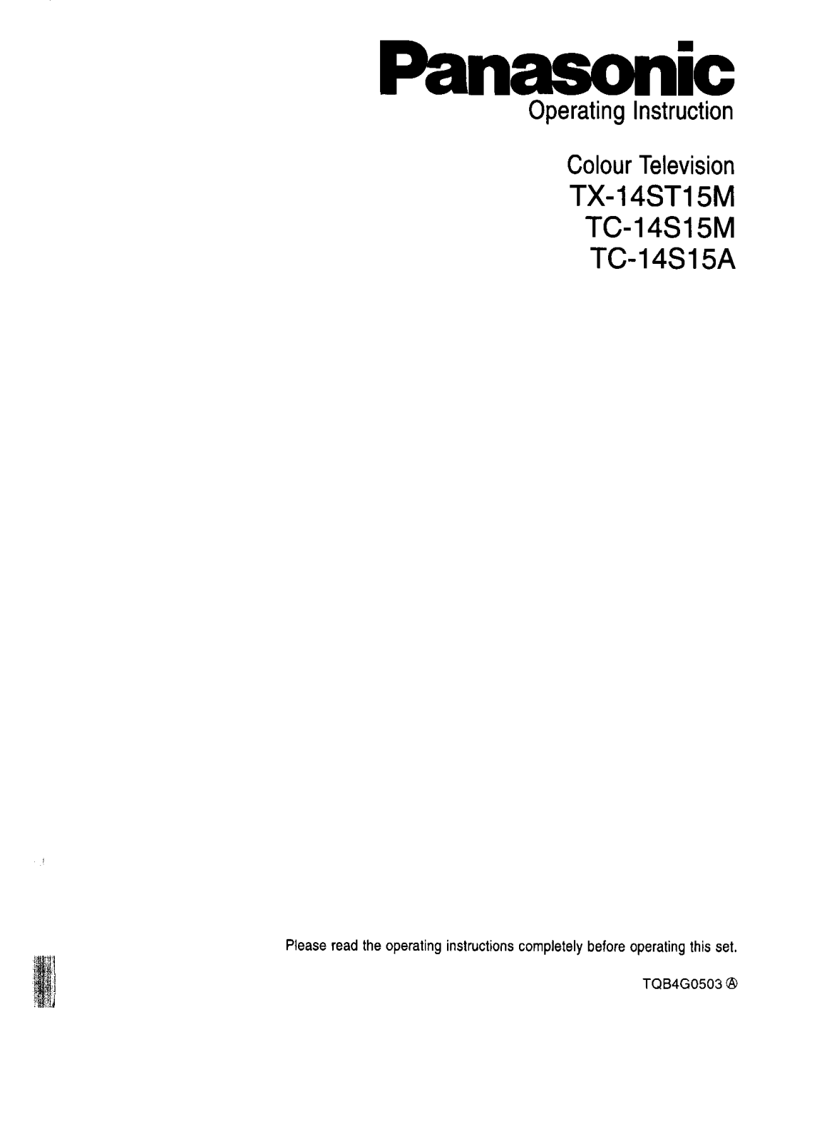 Panasonic TC-14ST15A User Manual