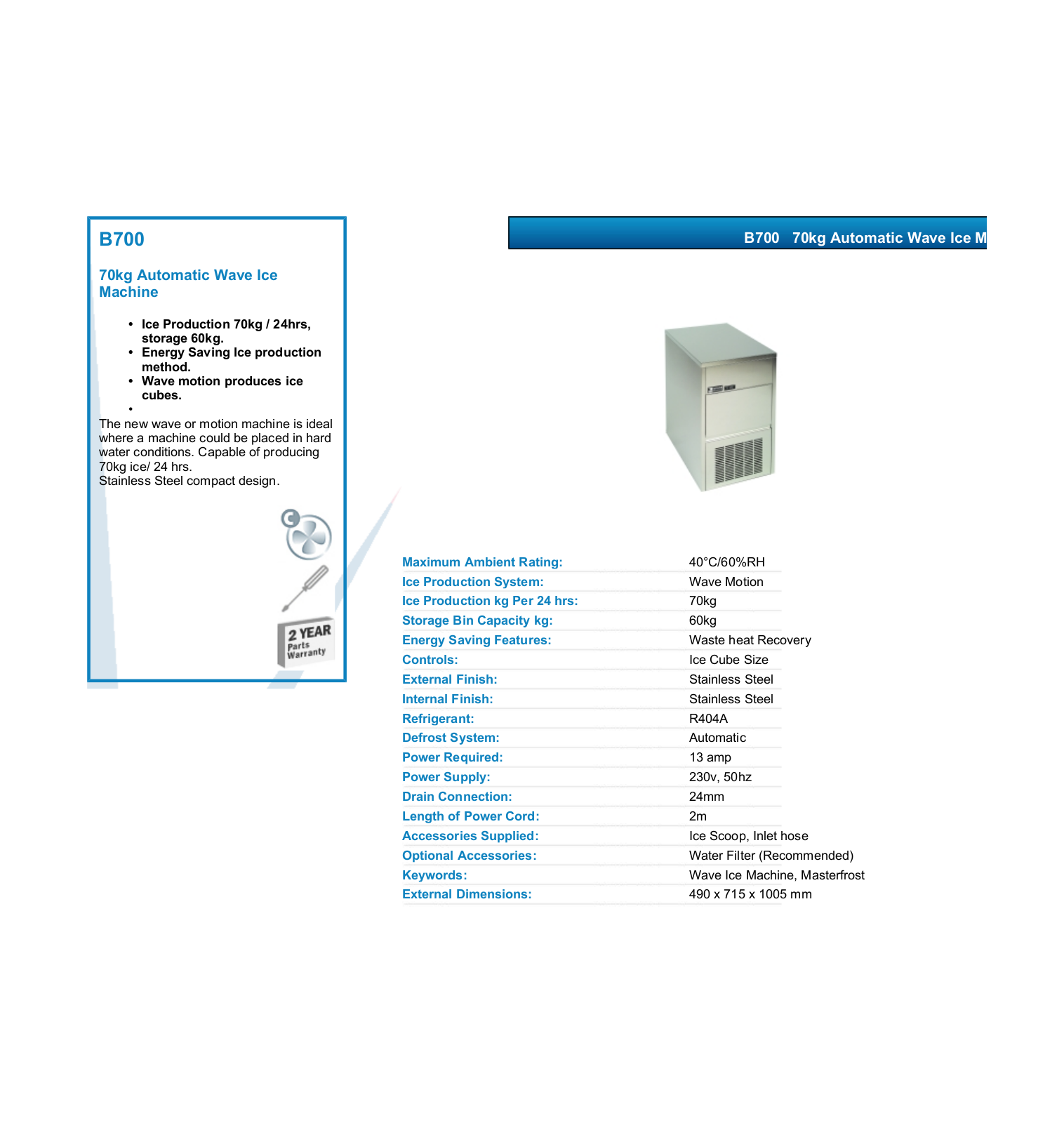 Valera B700 DATASHEET