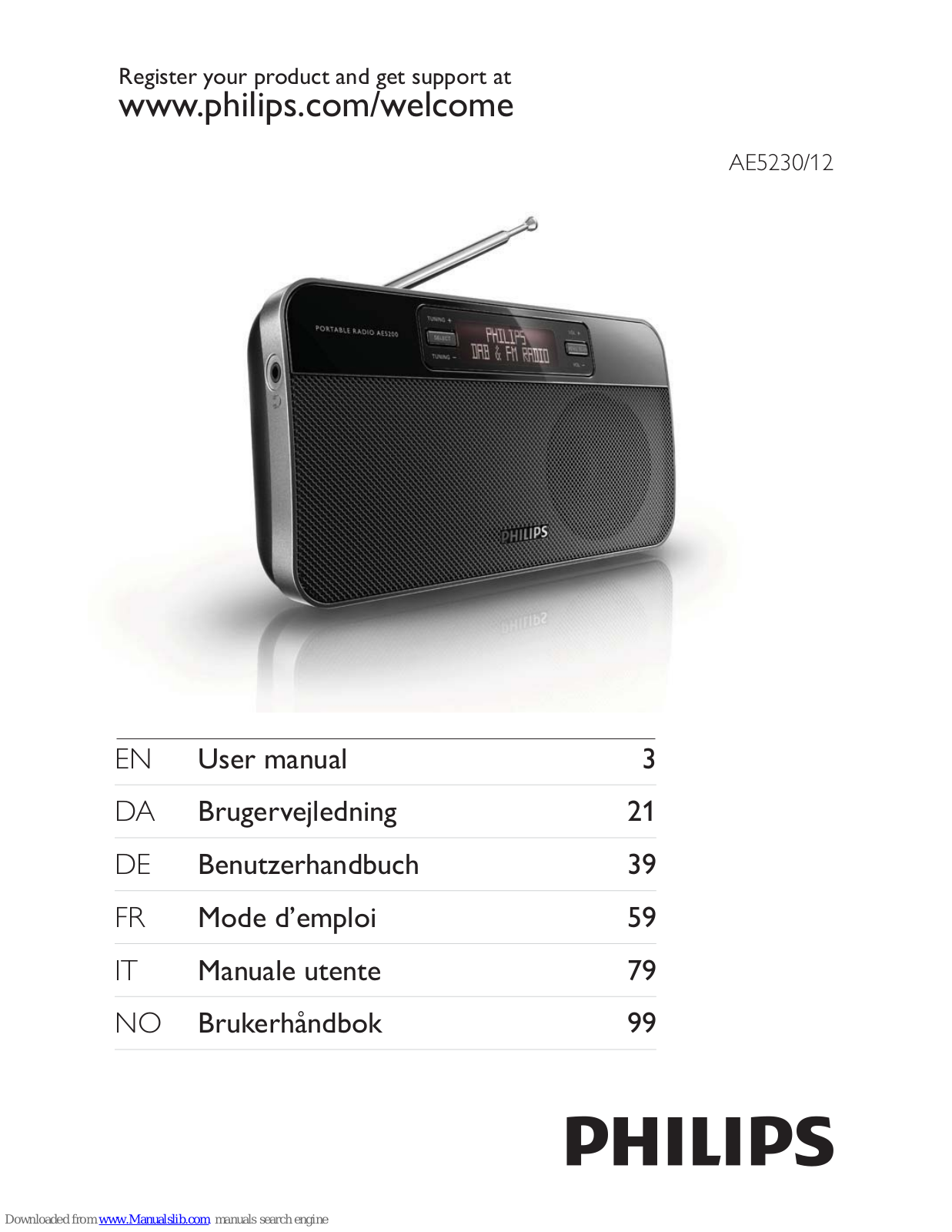 Philips AE5230 - annexe 1, AE5212 User Manual - ManualMachine.com