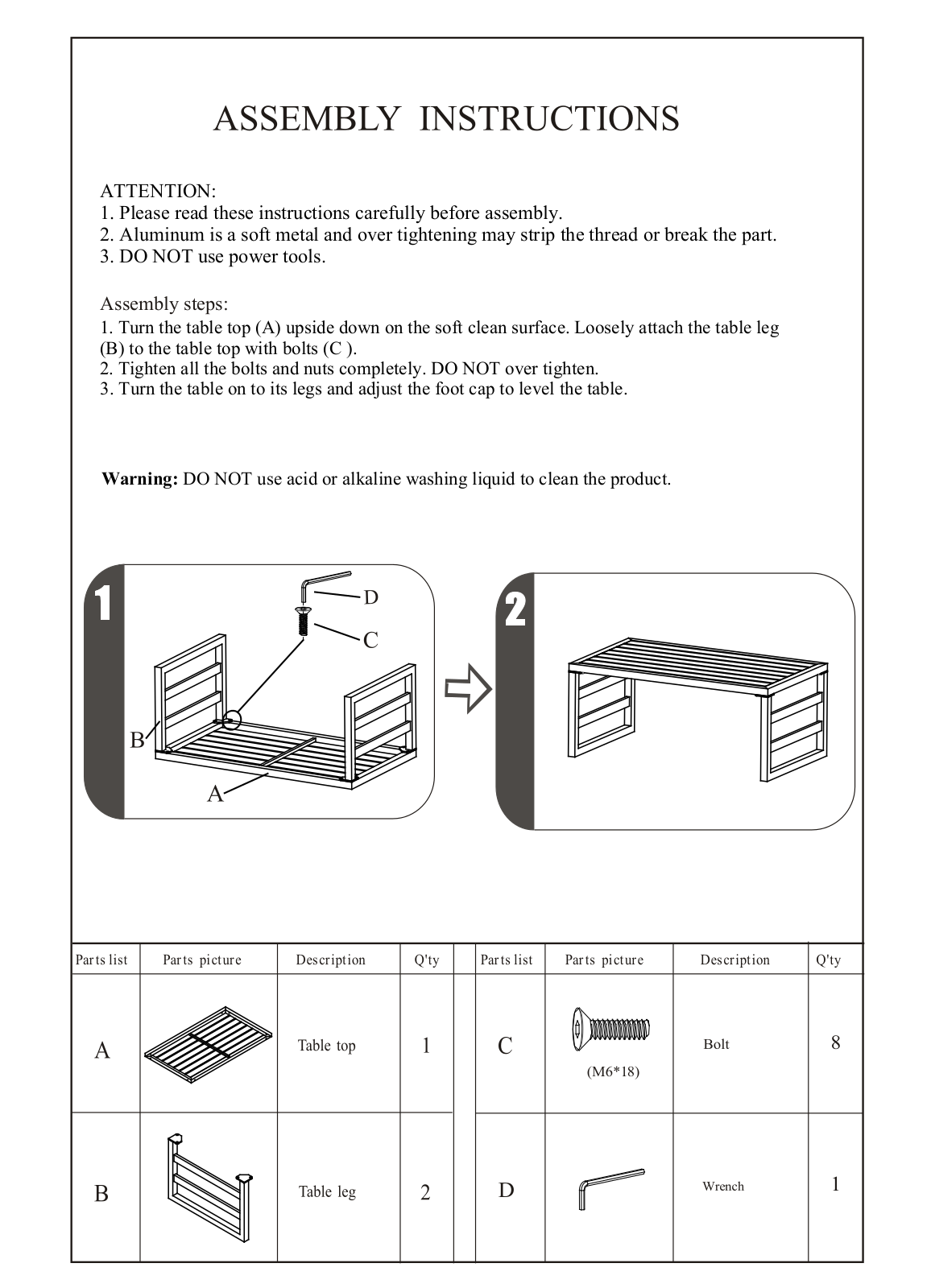 Sand & Stable W000357706 Assembly Instructions