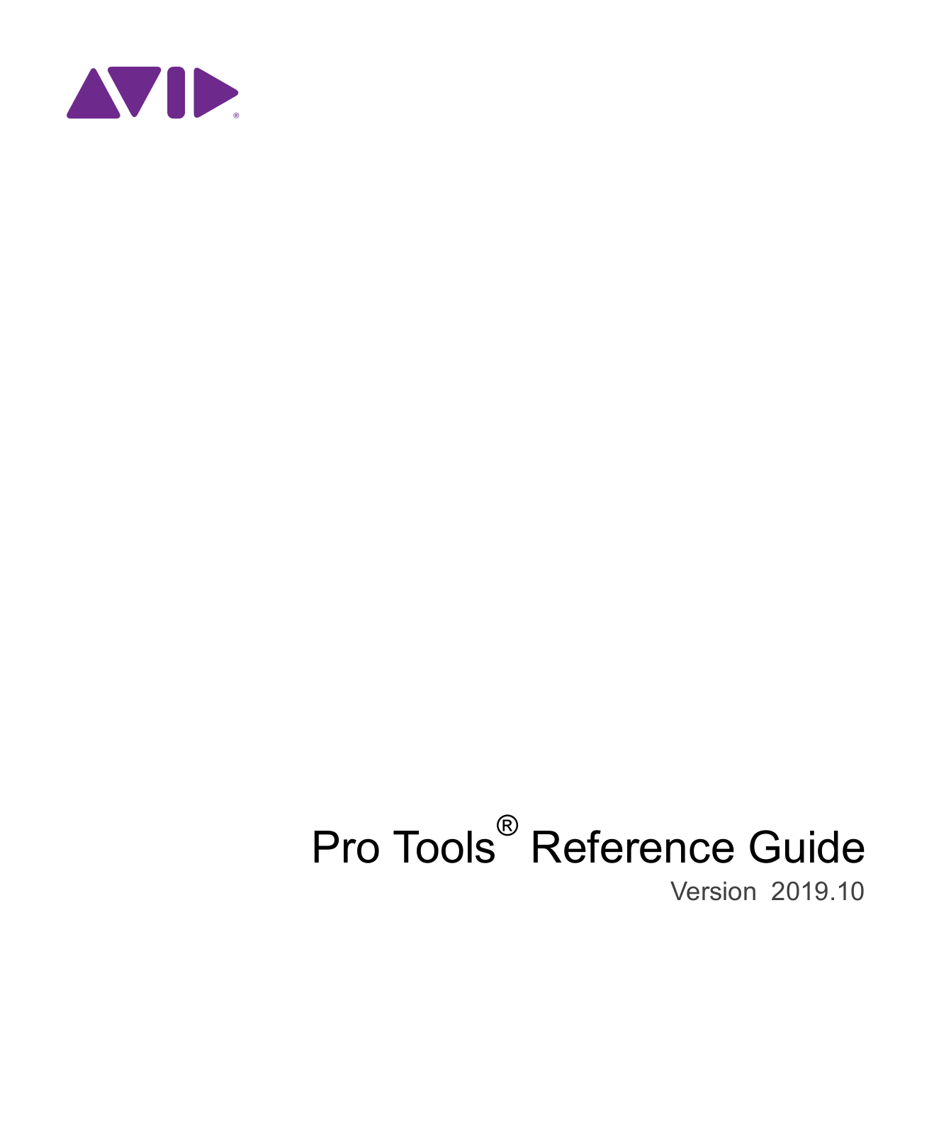 Pinnacle Systems Pro Tools - 2019.10 Reference Guide