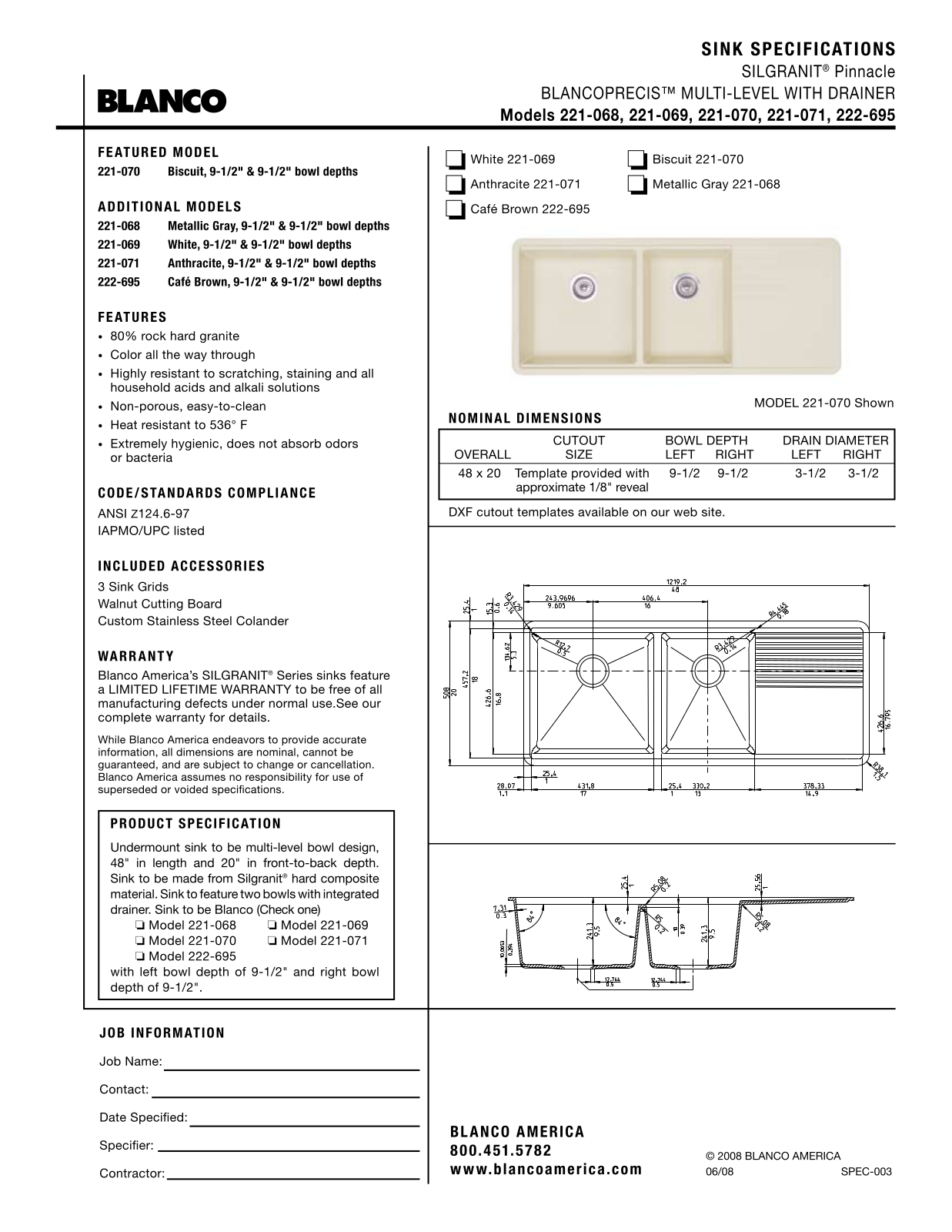 Blanco 221-695 User Manual