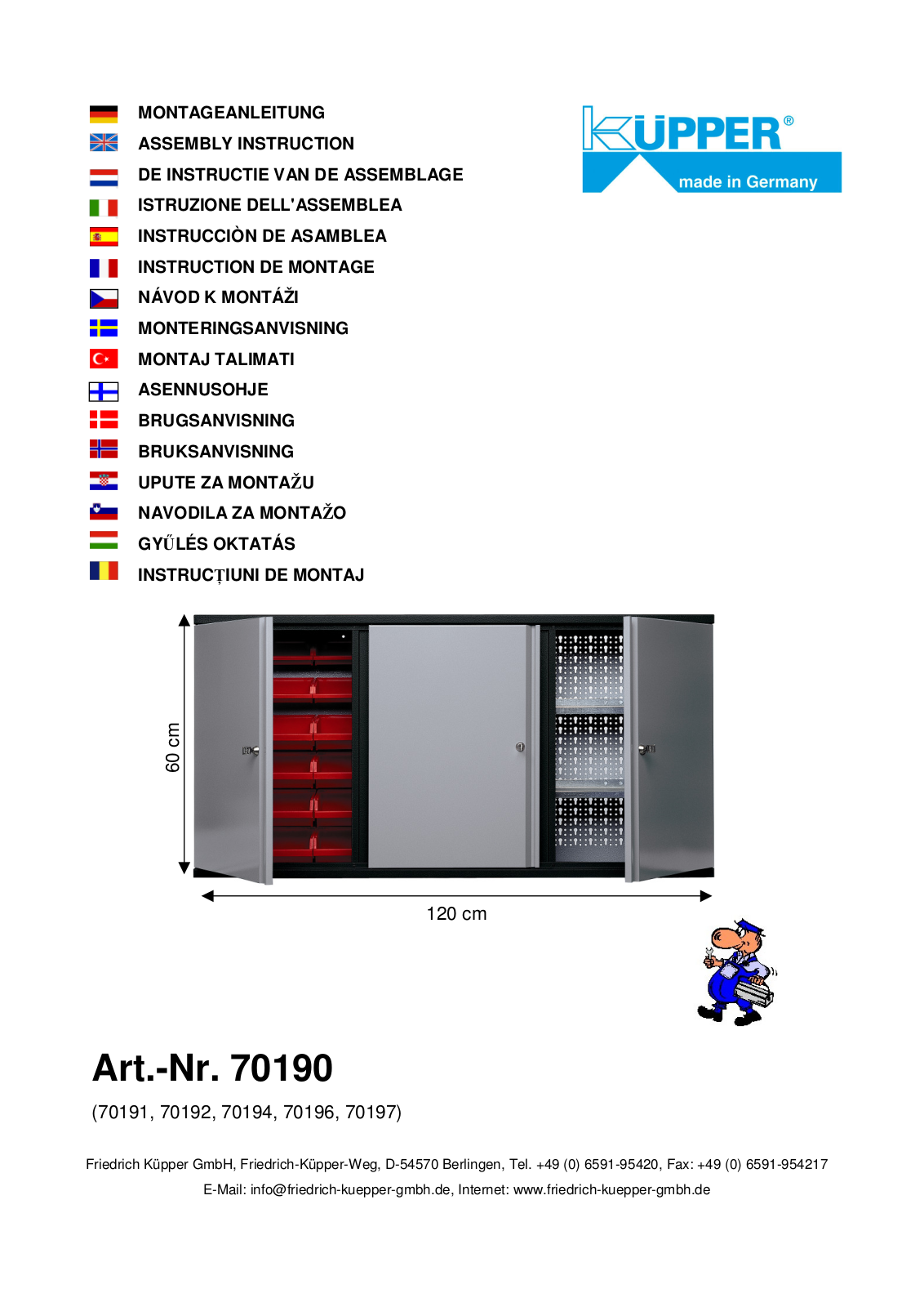 Küpper 70192, 70190, 70194, 70191, 70196 User guide