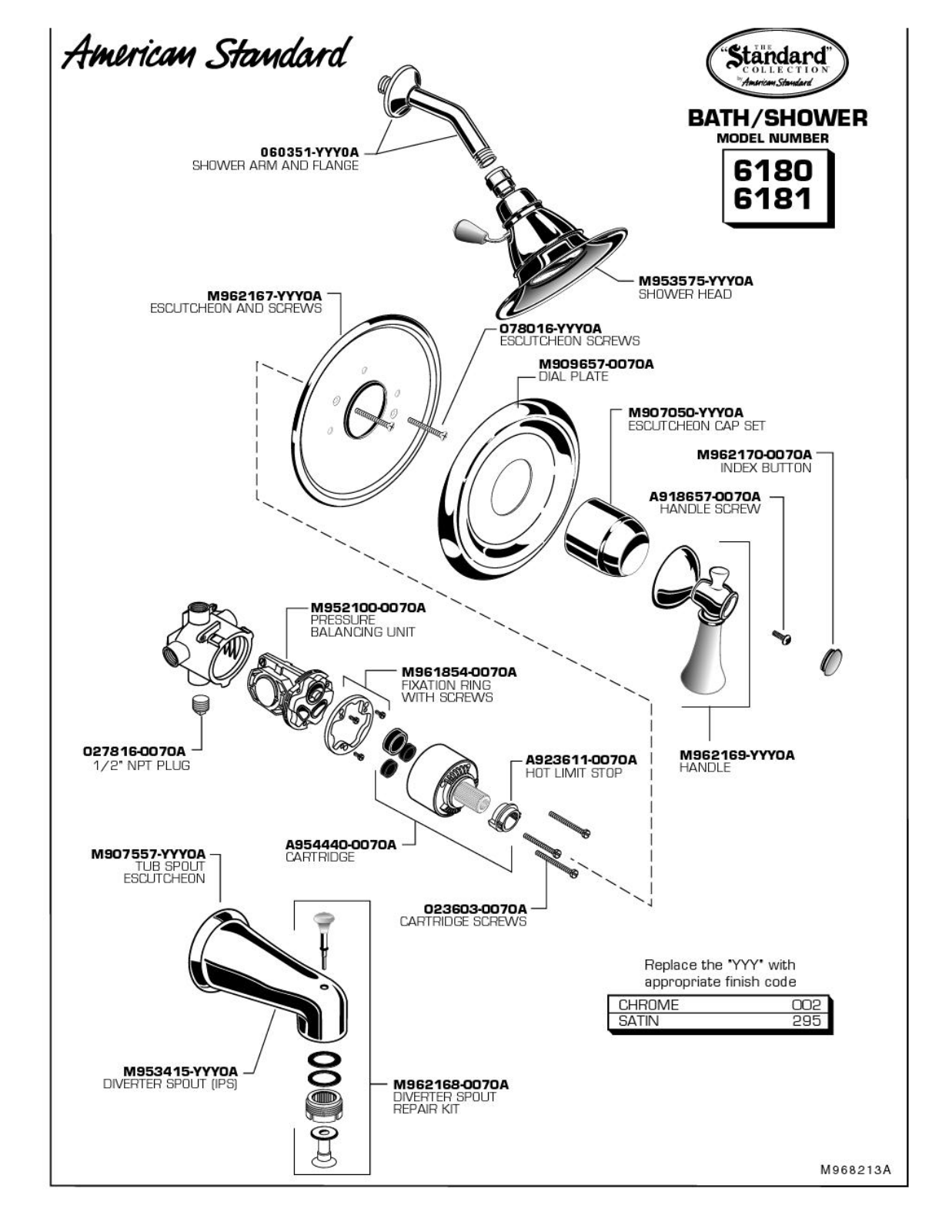 American Standard Bath-Shower 6081 User Manual