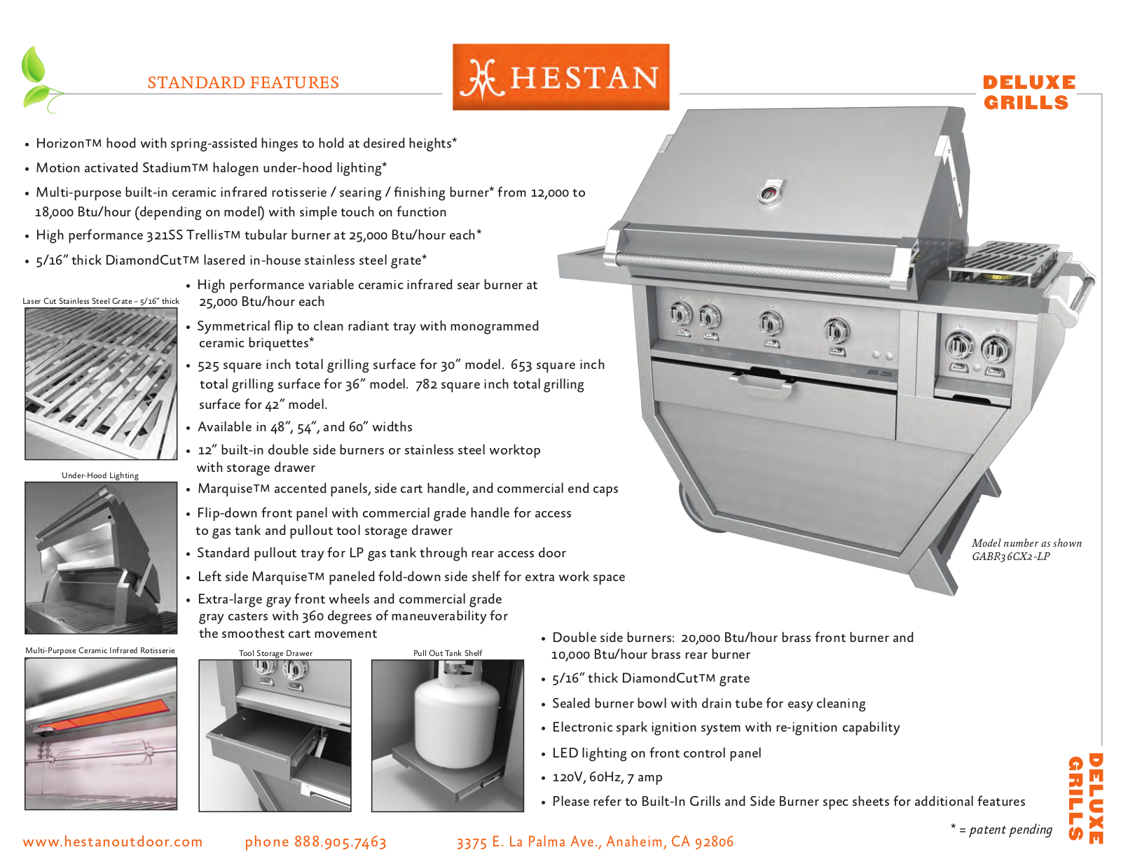 Hestan GSBR42CX, GSBR42CX2, GABR42CX2, GMBR36CX2, GSBR36CX Specsheet