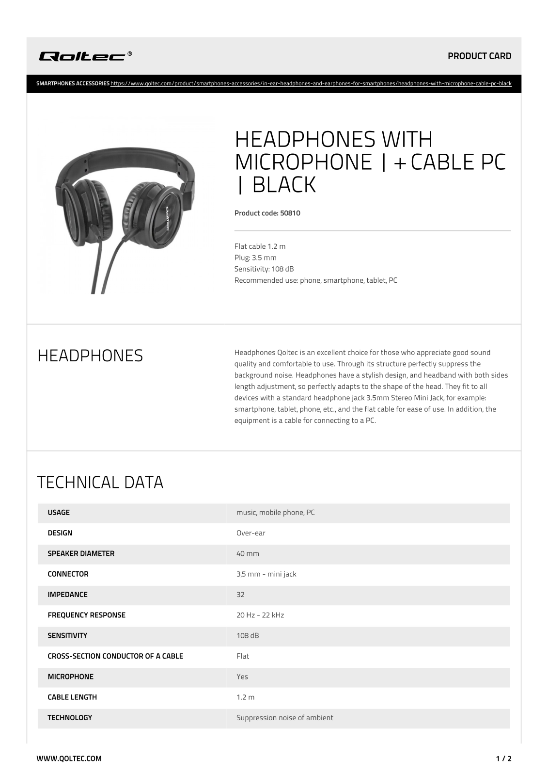 Qoltec 50810 User Manual