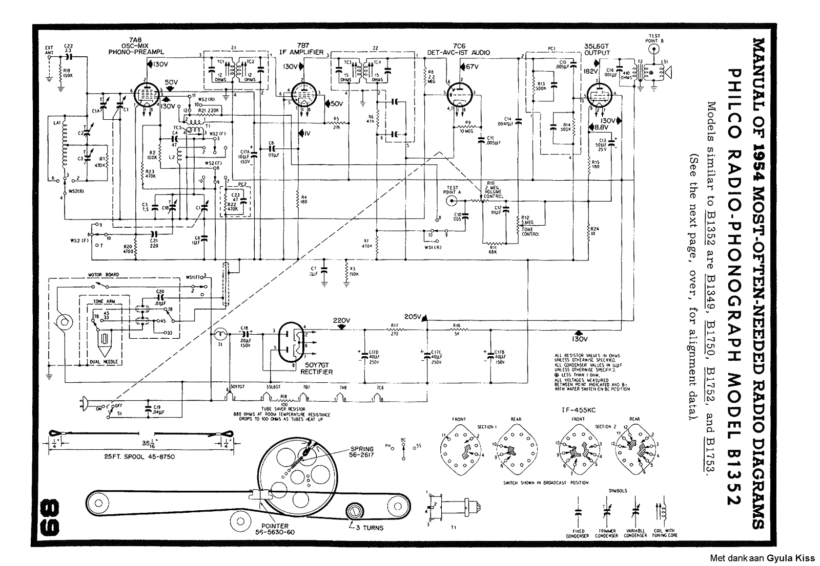 Philco B1352 Schematic