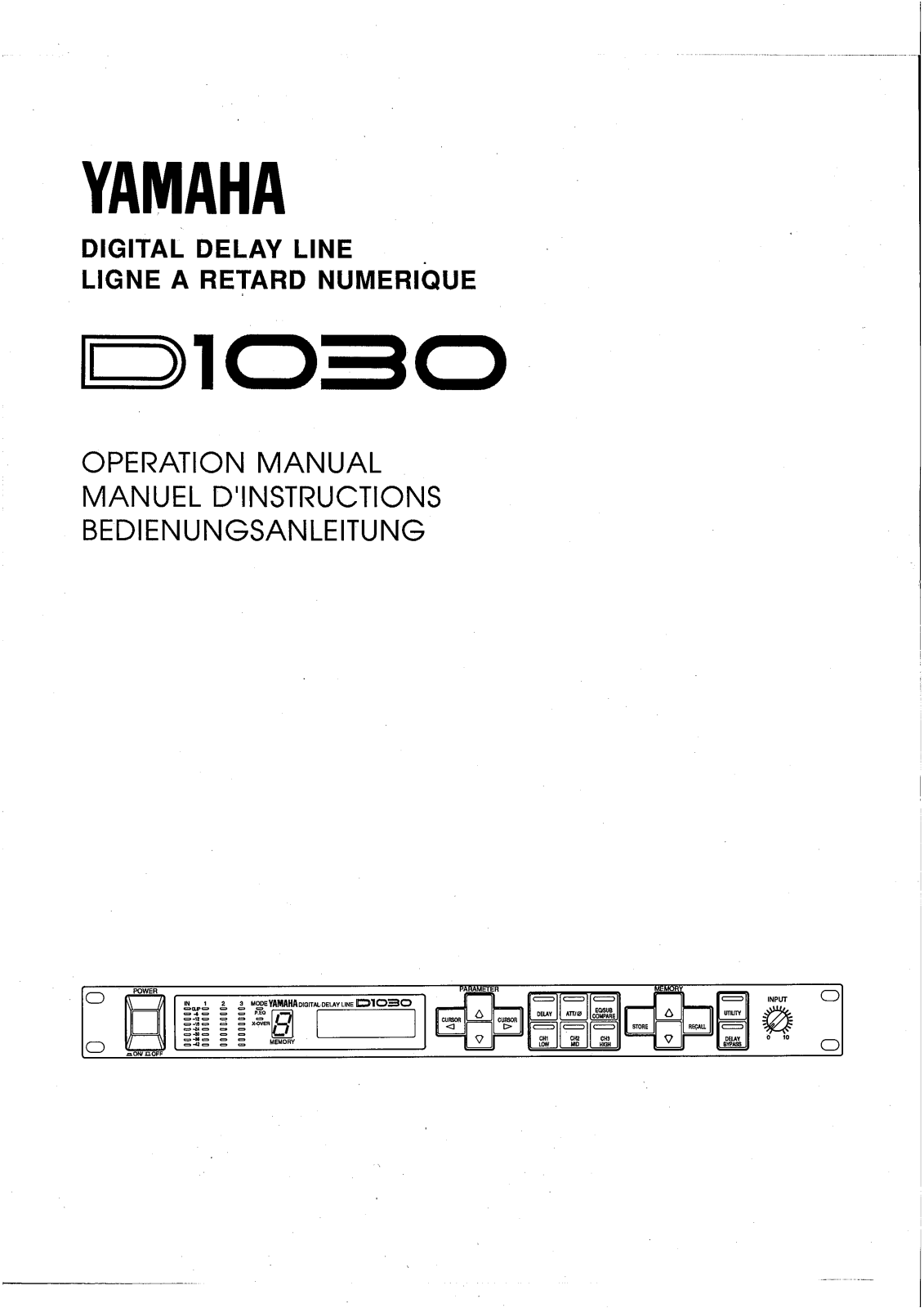 Yamaha D1030 User Guide