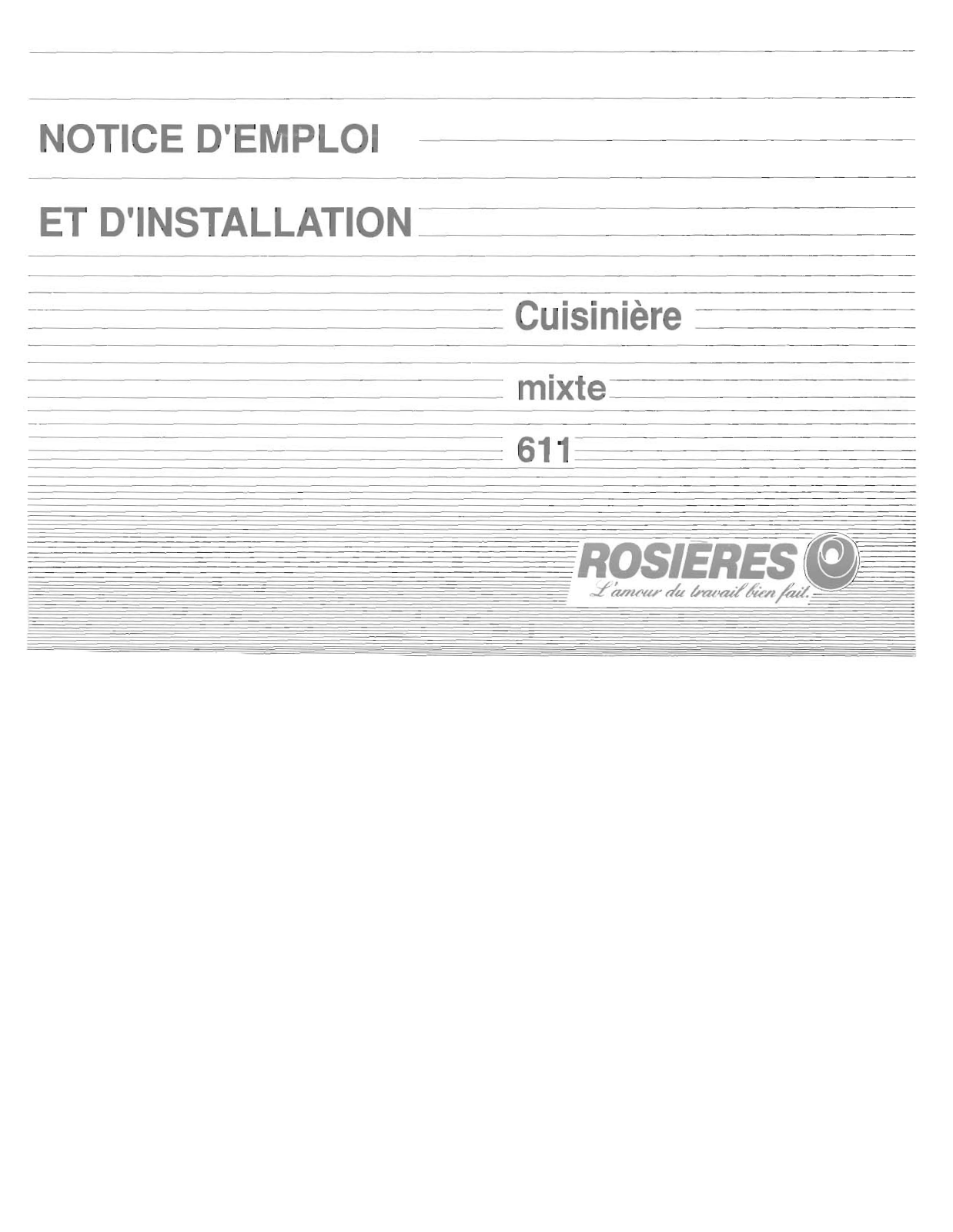 Rosieres 611 User Manual