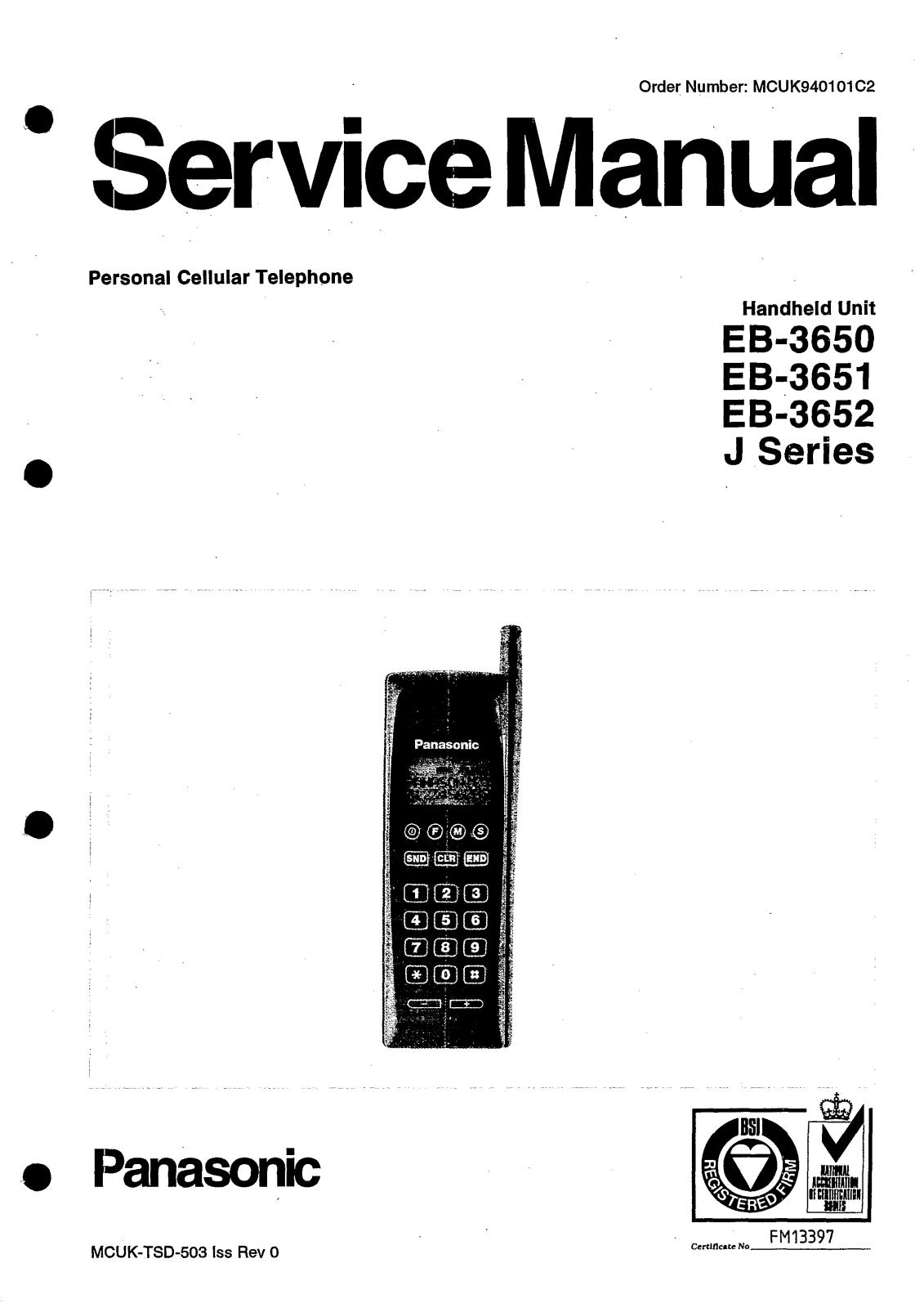 Panasonic EB-3652, EB-3651, EB-3650 Service Manual