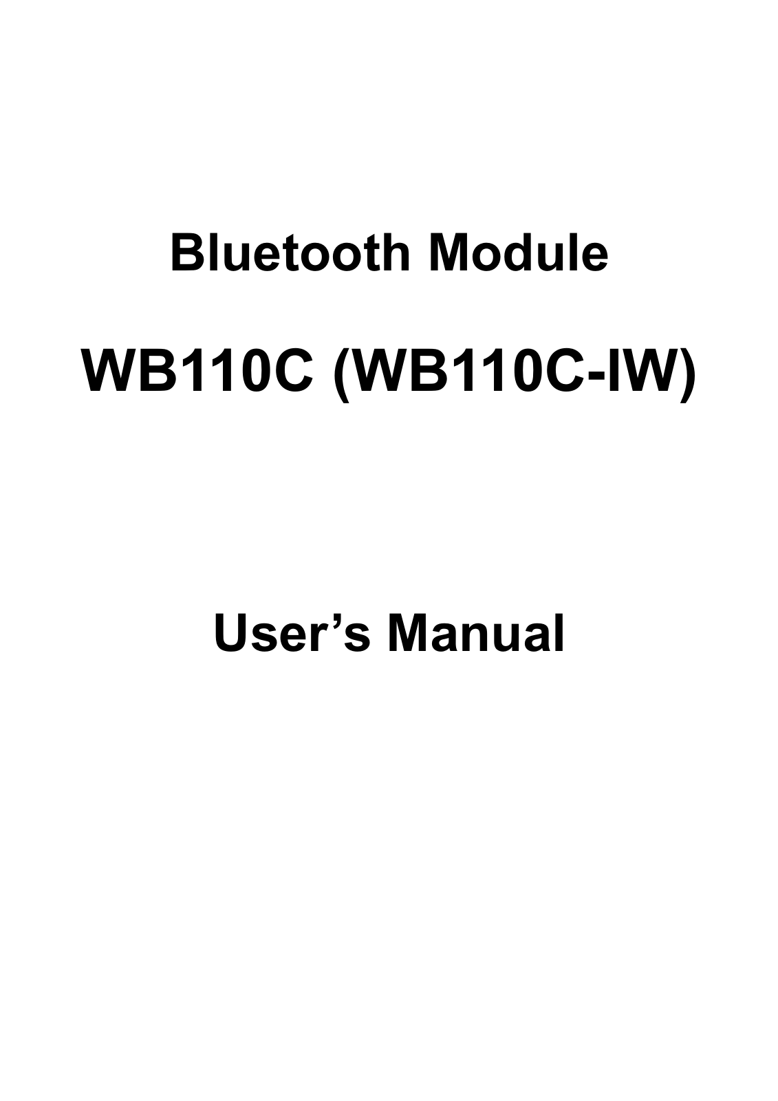 LITE ON TECHNOLOGY WB110C, WB110CIW User Manual