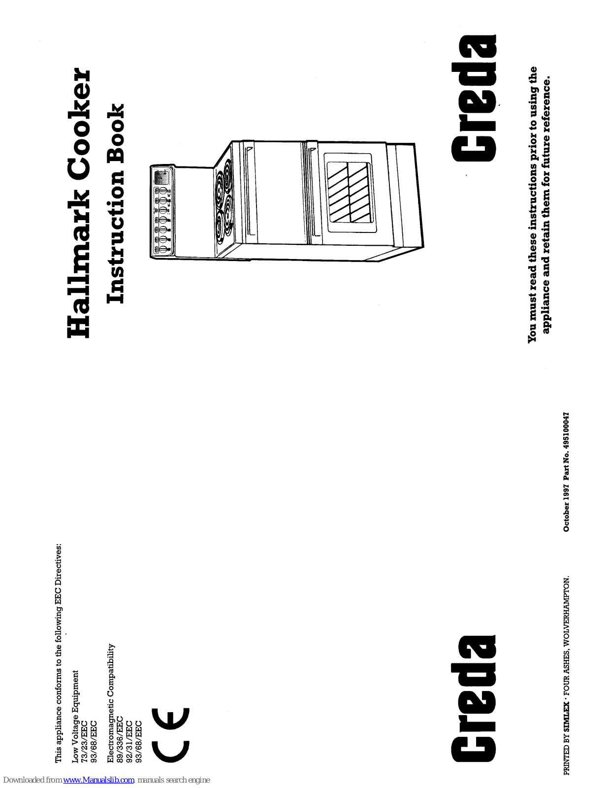 Creda HB49523, Hallmark 49519, Hallmark 49521 Instruction Book