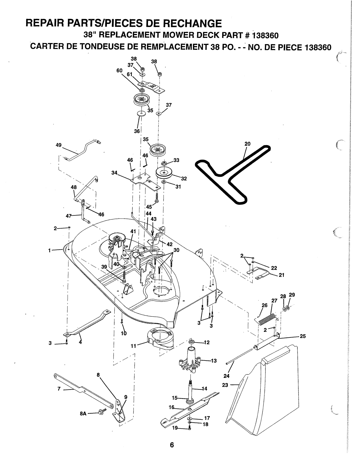 Ayp 138360 DECK PARTS LIST