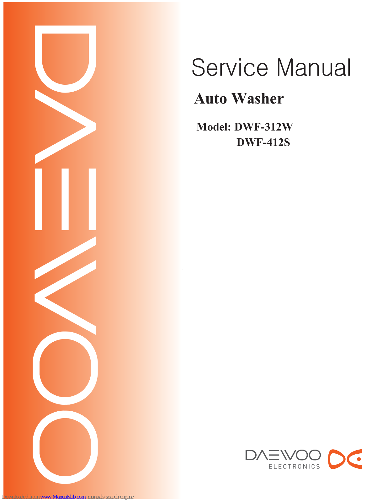 Daewoo DWF-312W, DWF-412S, DWF-111W, DWF-200W, DWF-260W Service Manual