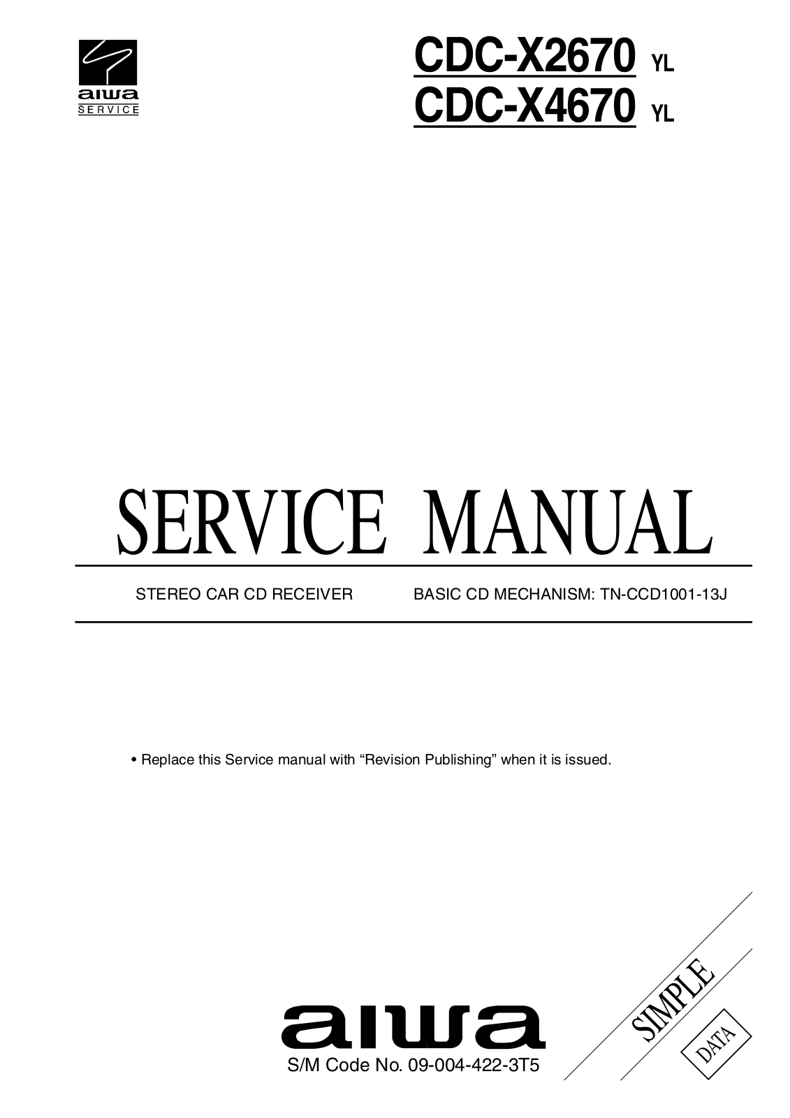 AIWA CDC-X2670, CDC-X4670 Service Manual