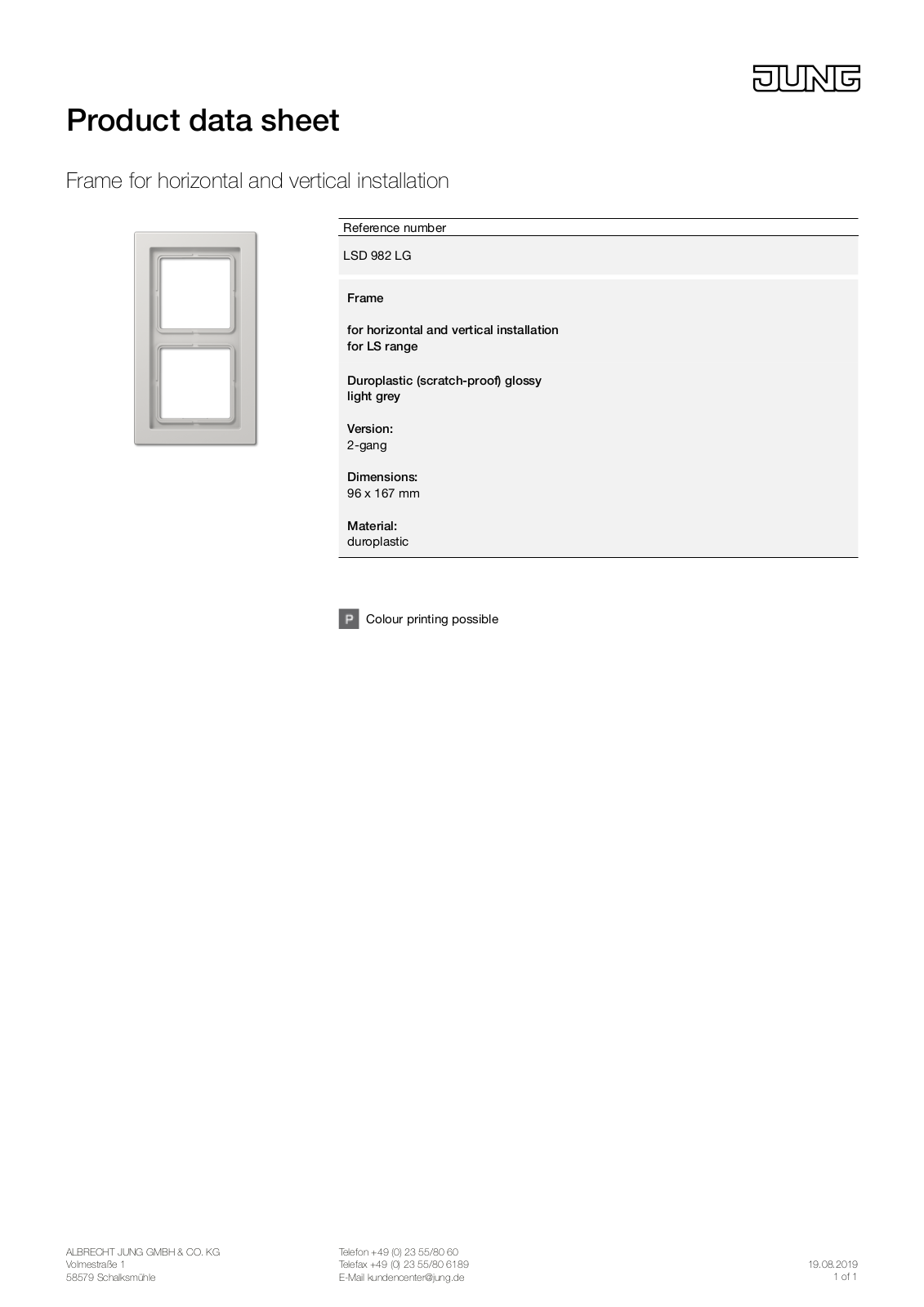 Jung LSD 982 LG User Manual