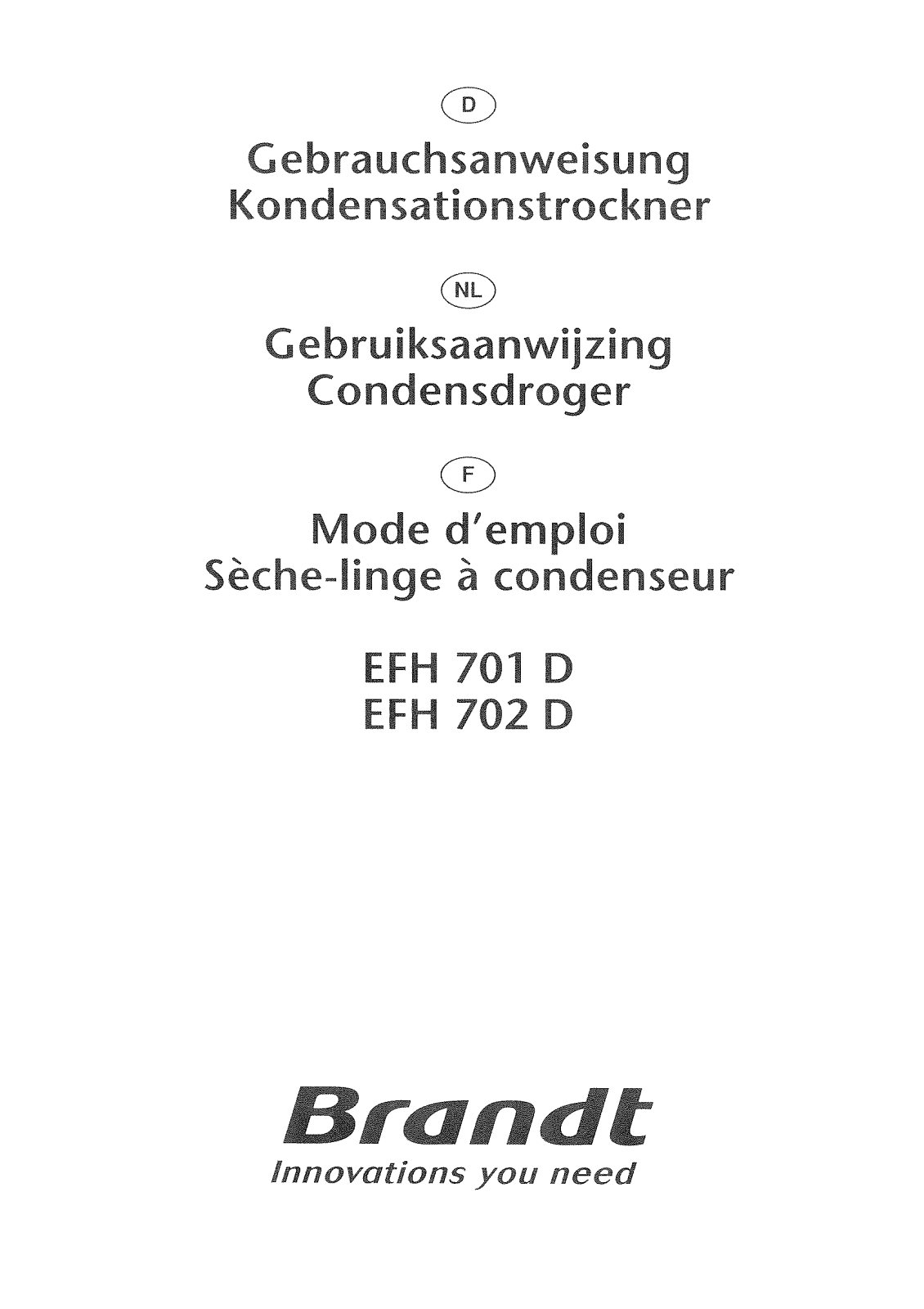 BRANDT EFH702D User Manual
