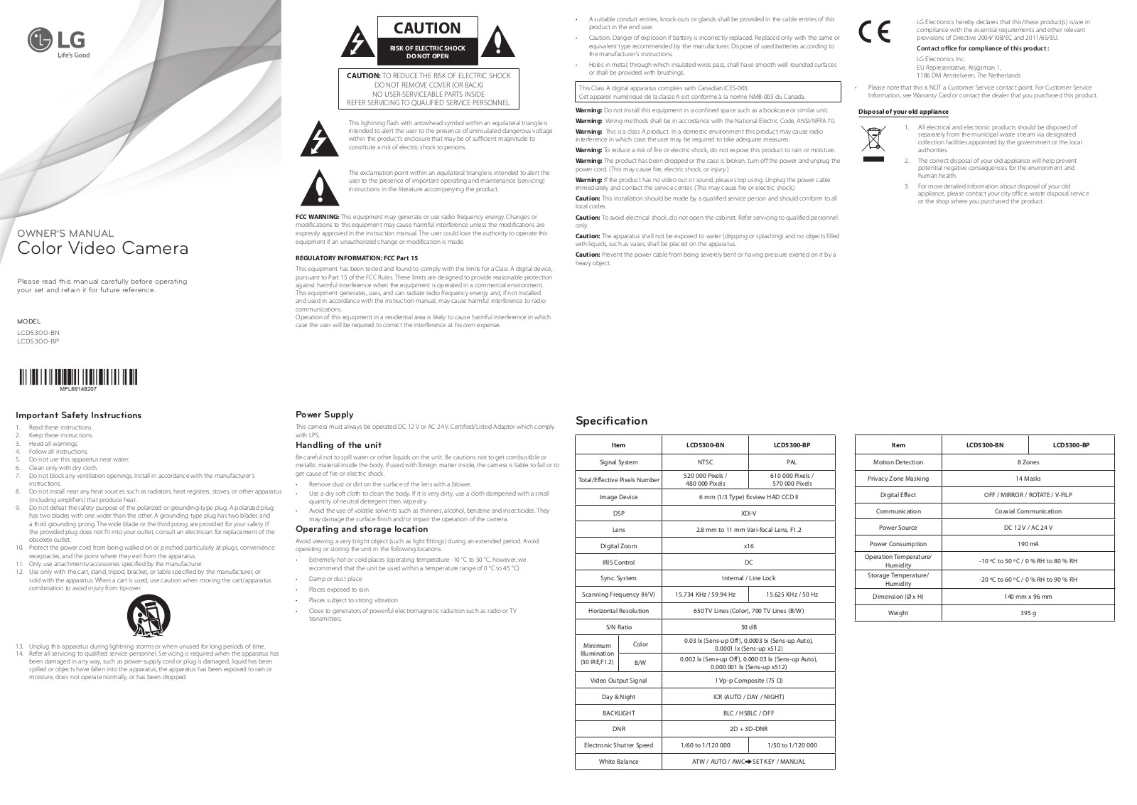 LG LCD5300-BN User's Guide