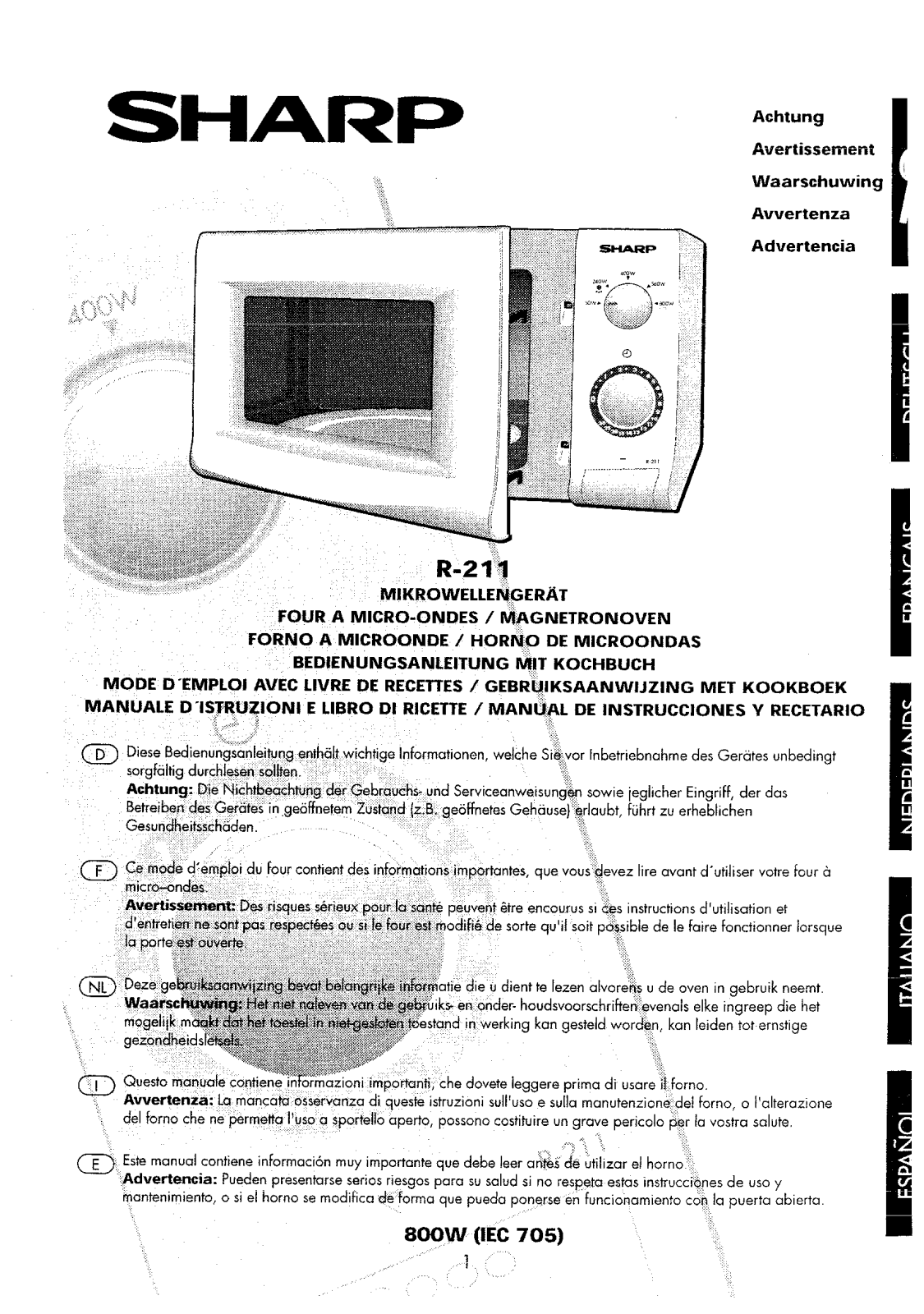 Sharp R-211 User Manual