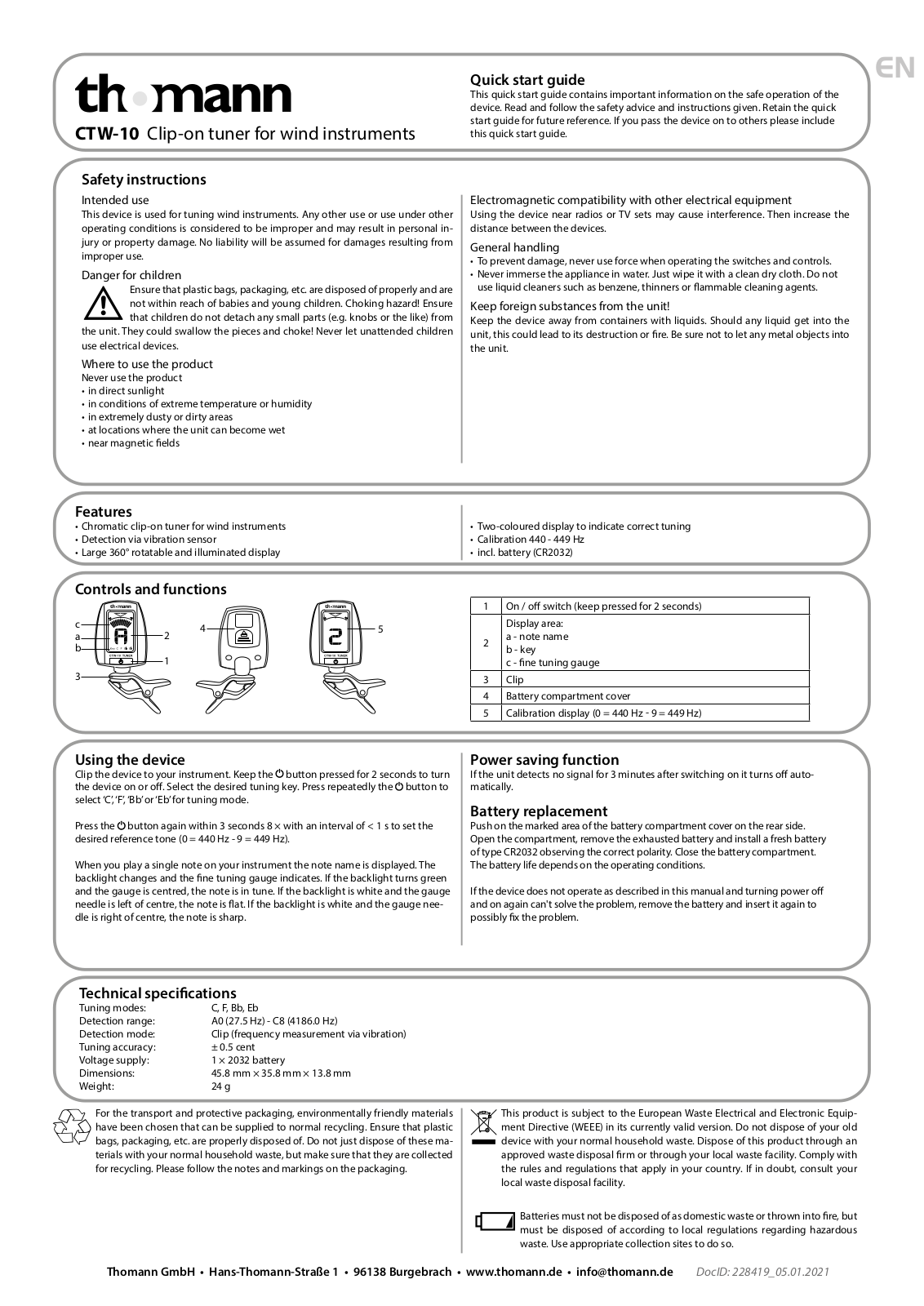 Thomann CTW-10 User Manual